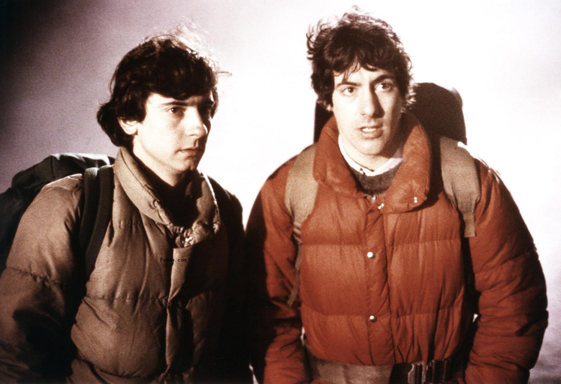 Griffin Dunne and David Naughton standing side by side in a scene from 