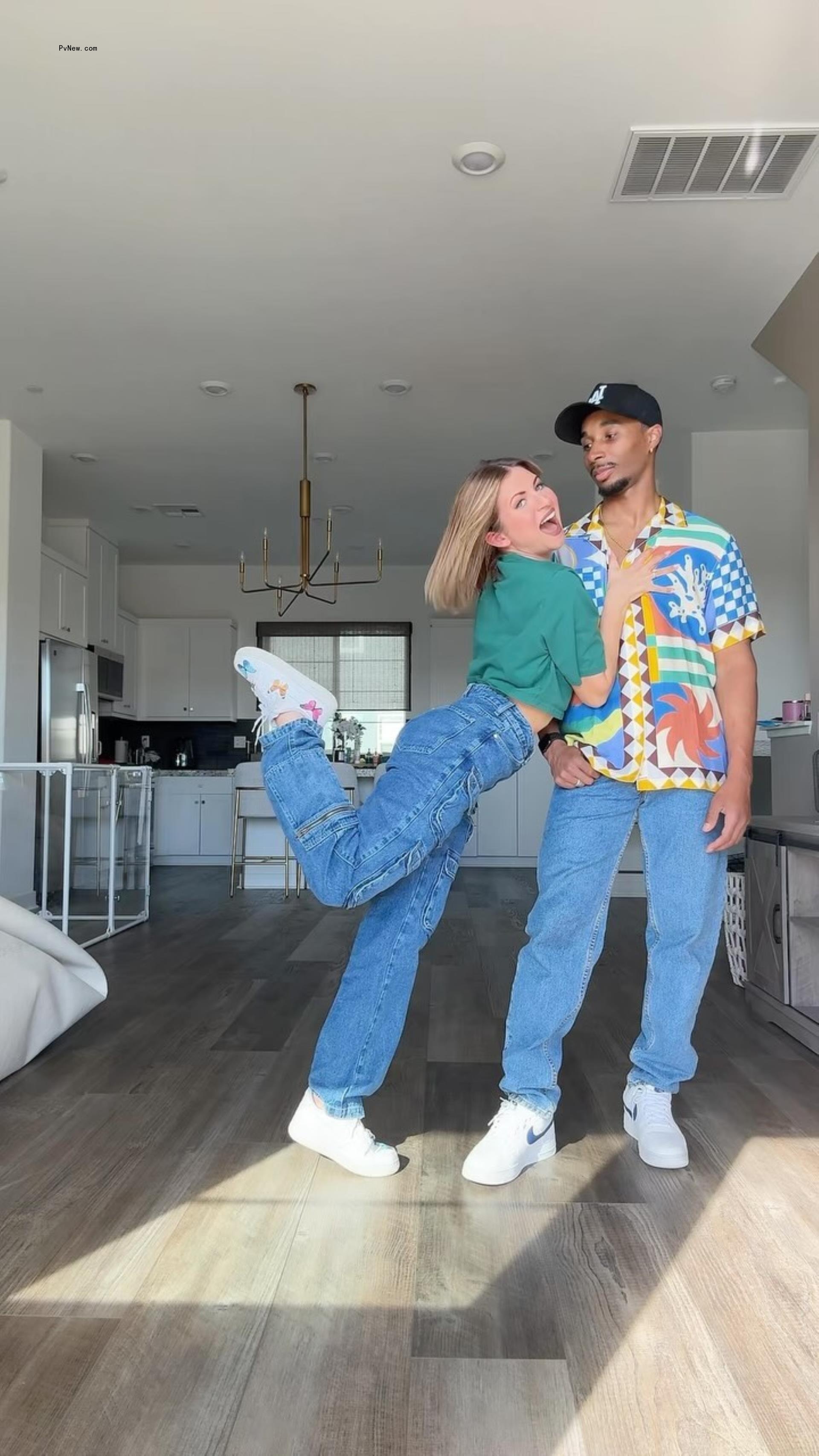 Miranda Derrick dancing with her husband, James Derrick.