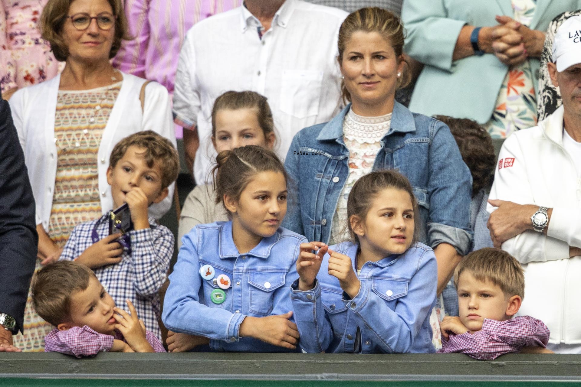 Roger Federer's wife and four kids.