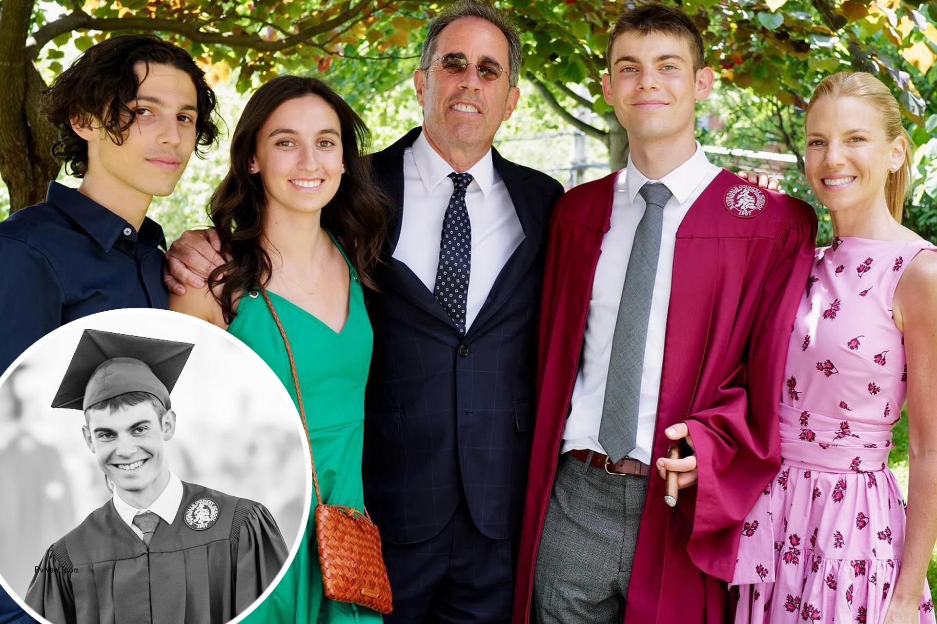 Jerry Seinfeld and wife Jessica pose for family photo at son Shepherd’s high school graduation