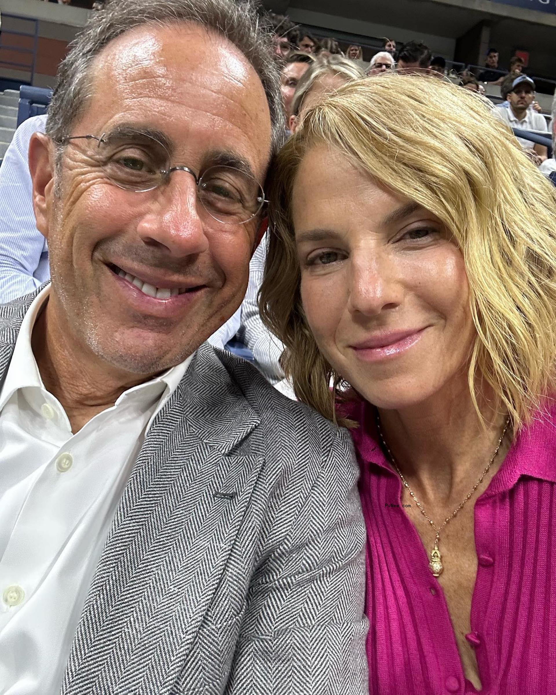 Jerry Seinfeld in a selfie with Jessica Seinfeld.