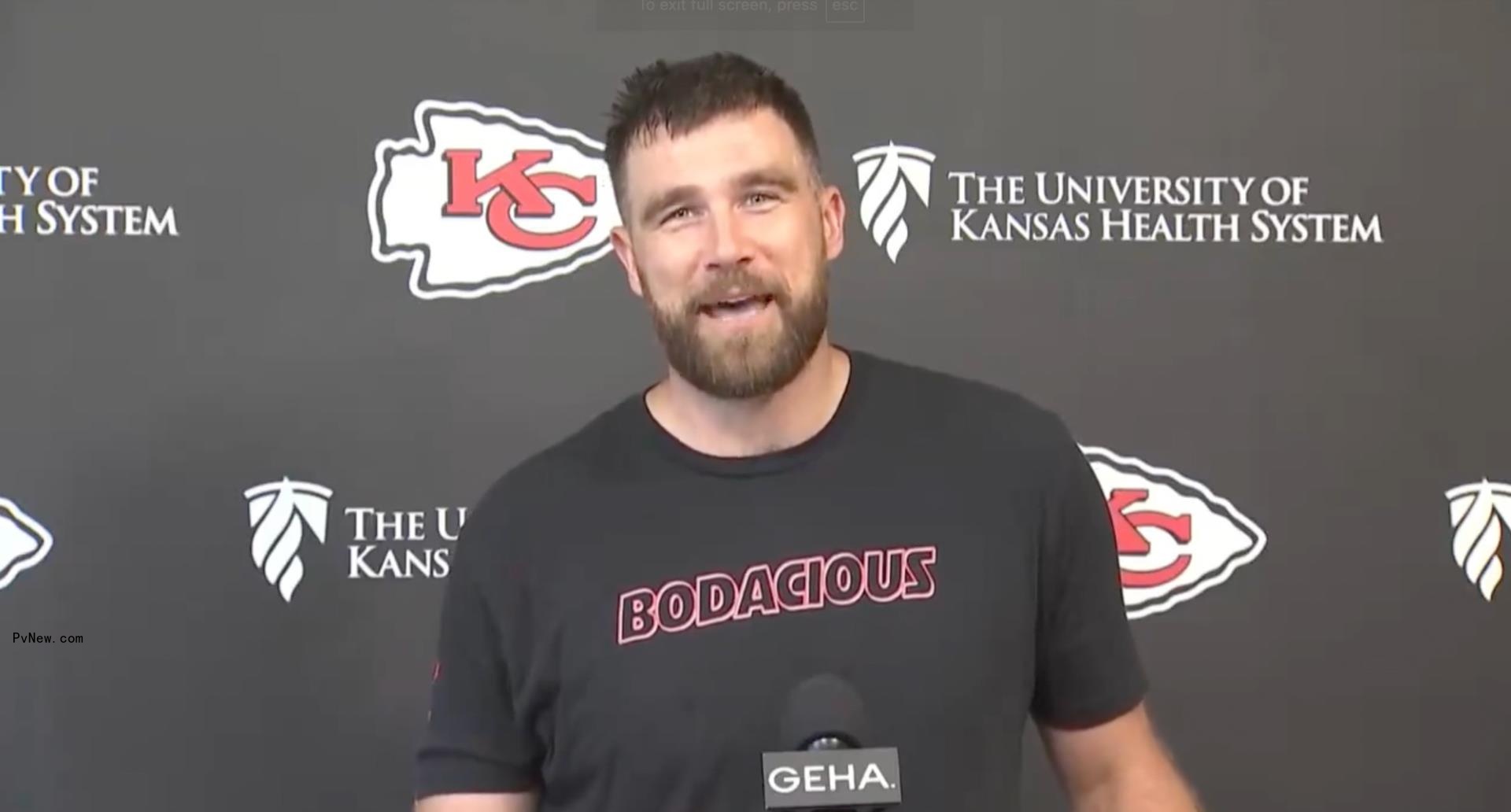 Travis Kelce speaking
