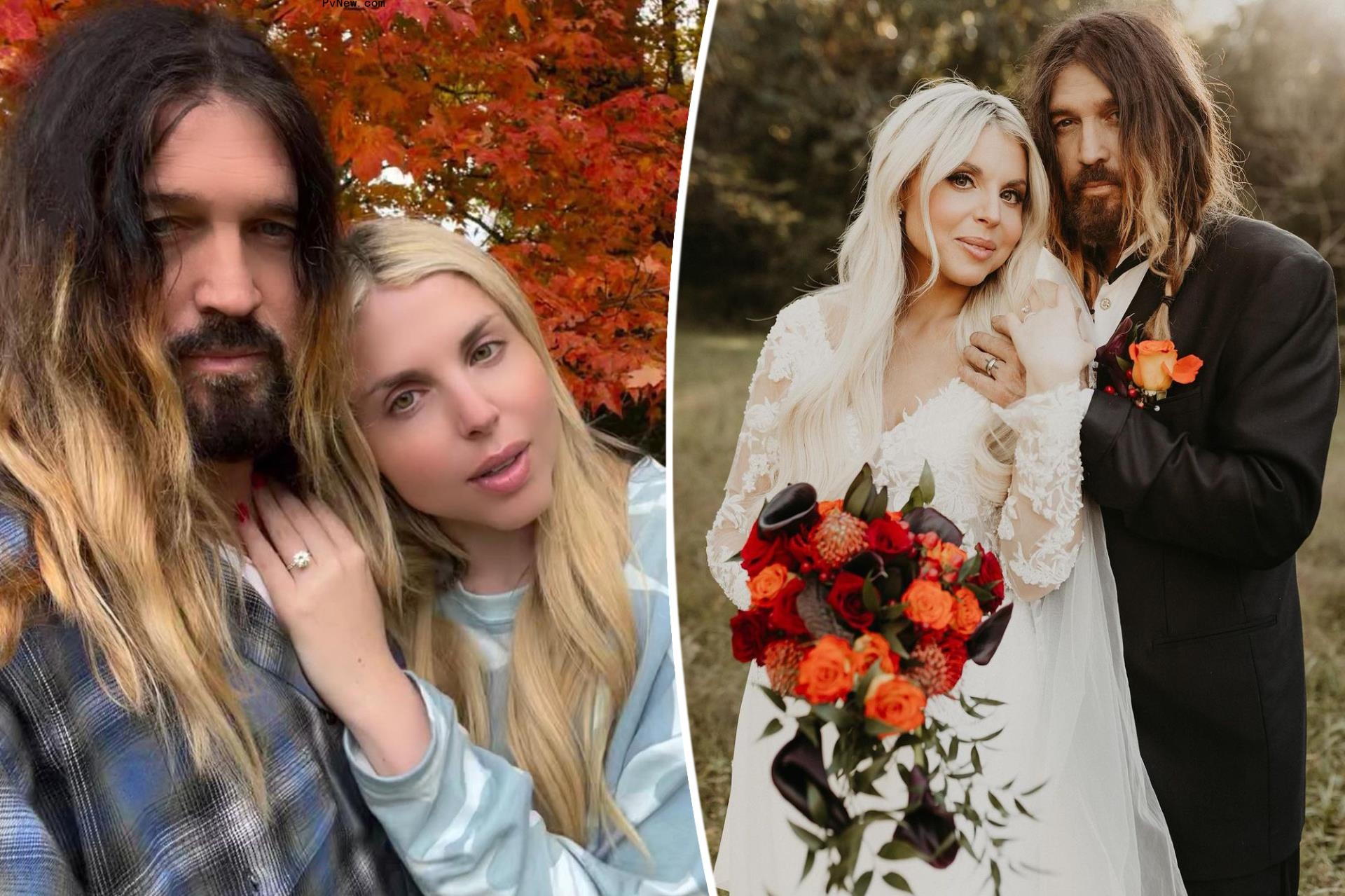 Billy Ray Cyrus split image with Firerose.