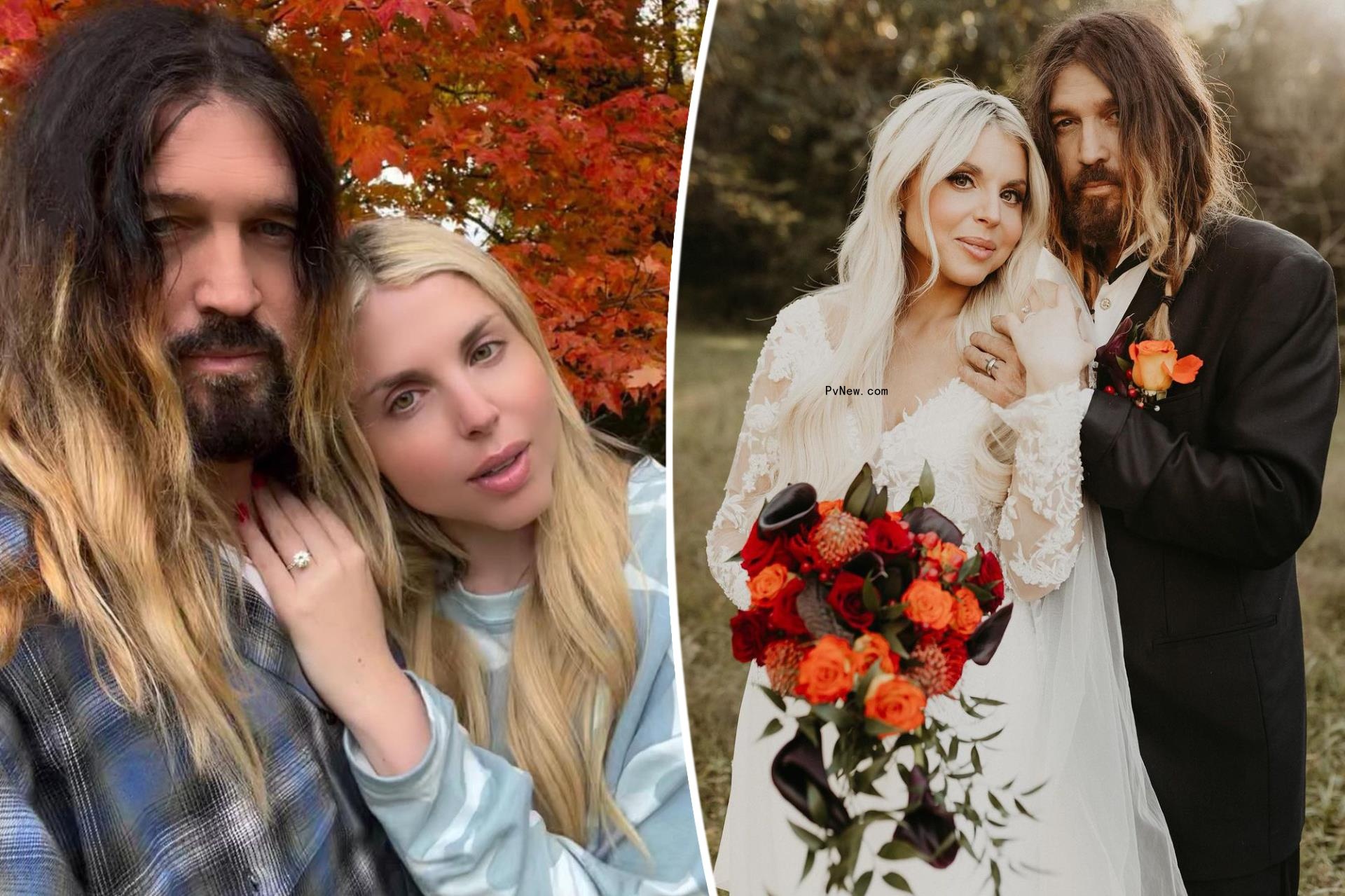 Billy Ray Cyrus split image with Firerose.