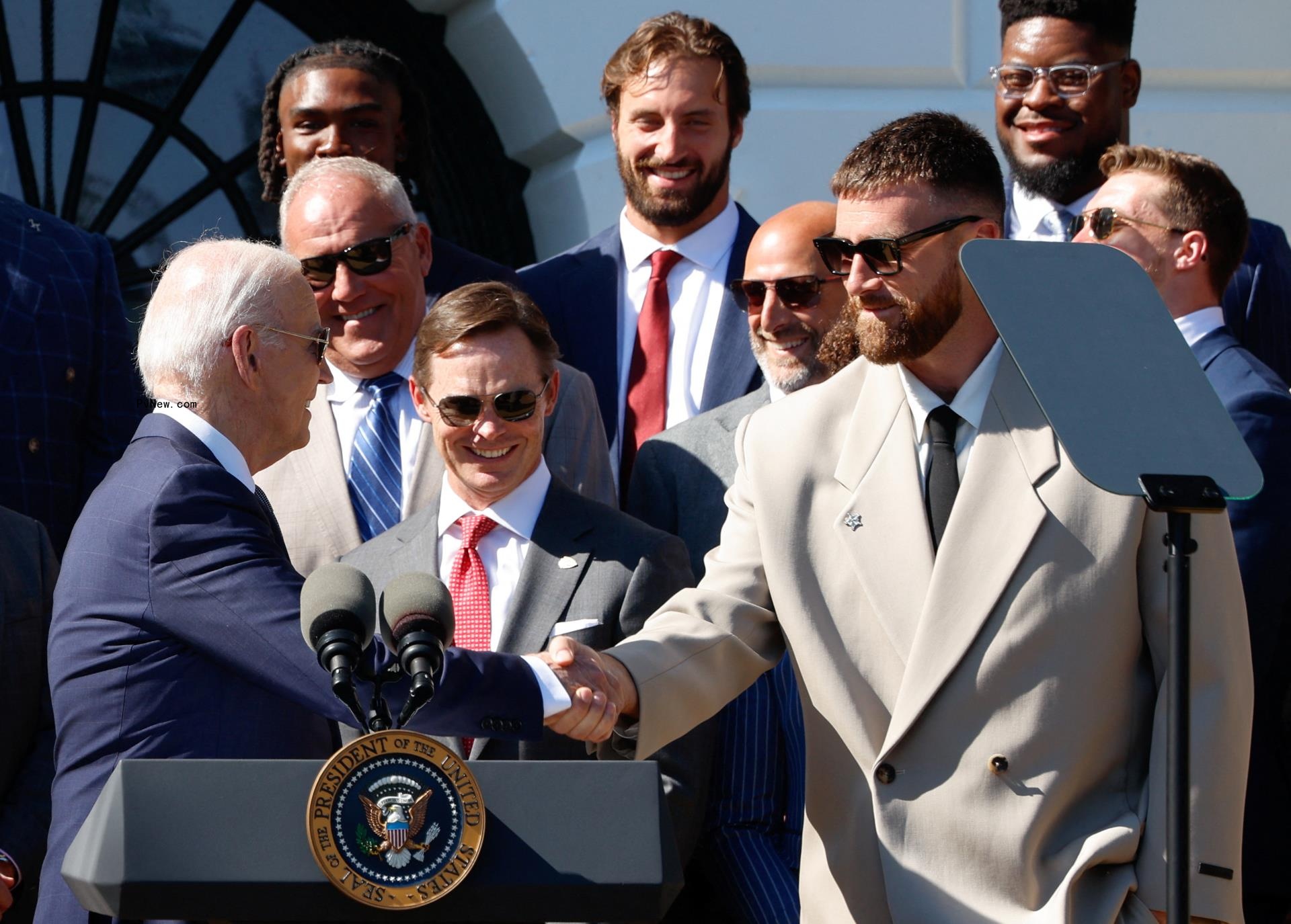 Joe Biden and Travis Kelce