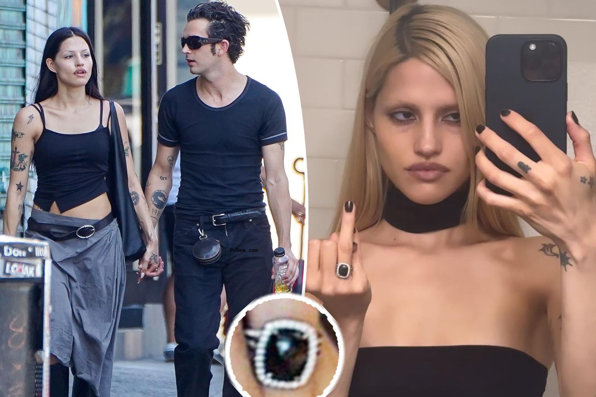 All a<i></i>bout the ‘extremely rare’ black diamond engagement ring Matty Healy gave fiancée Gabbriette Bechtel