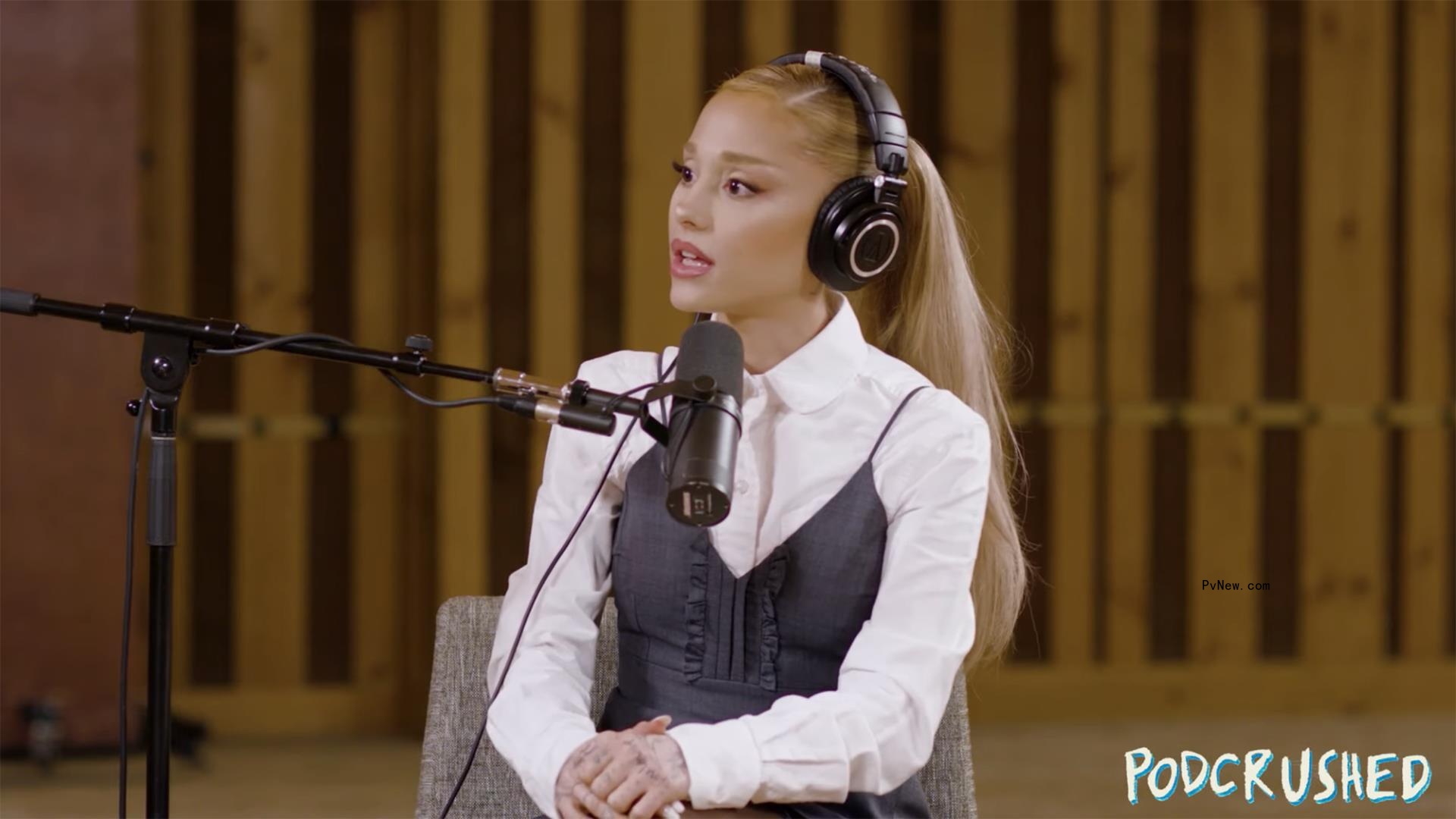 Ariana Grande on Penn Badgley's podcast.