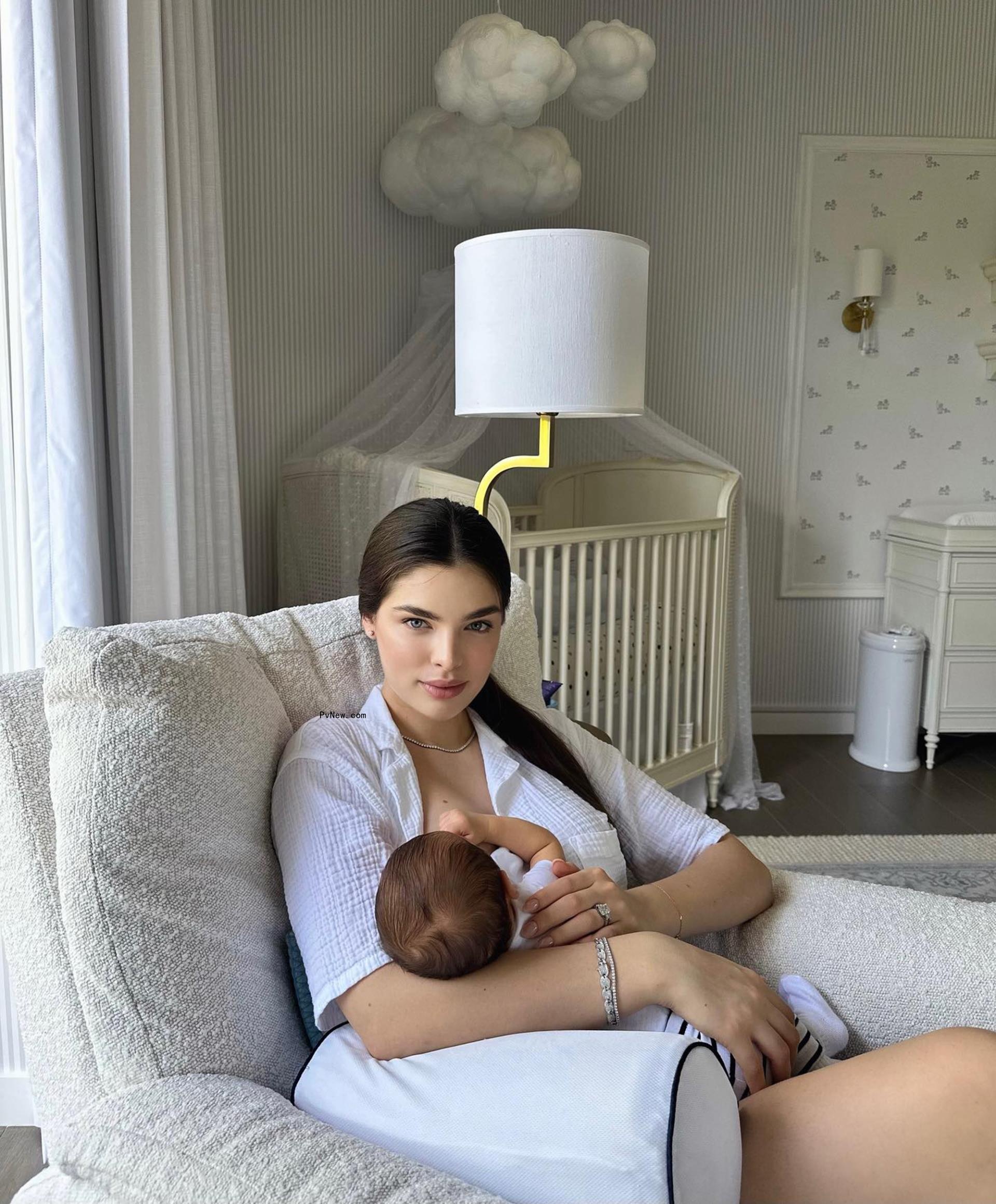 Nadia Ferreira holdng her baby Marco.