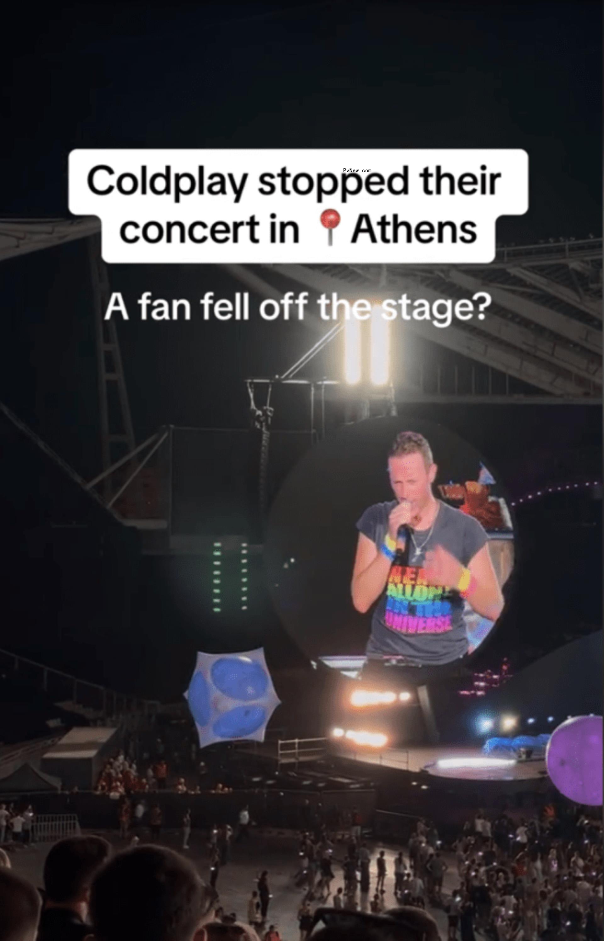 Coldplay onstage.