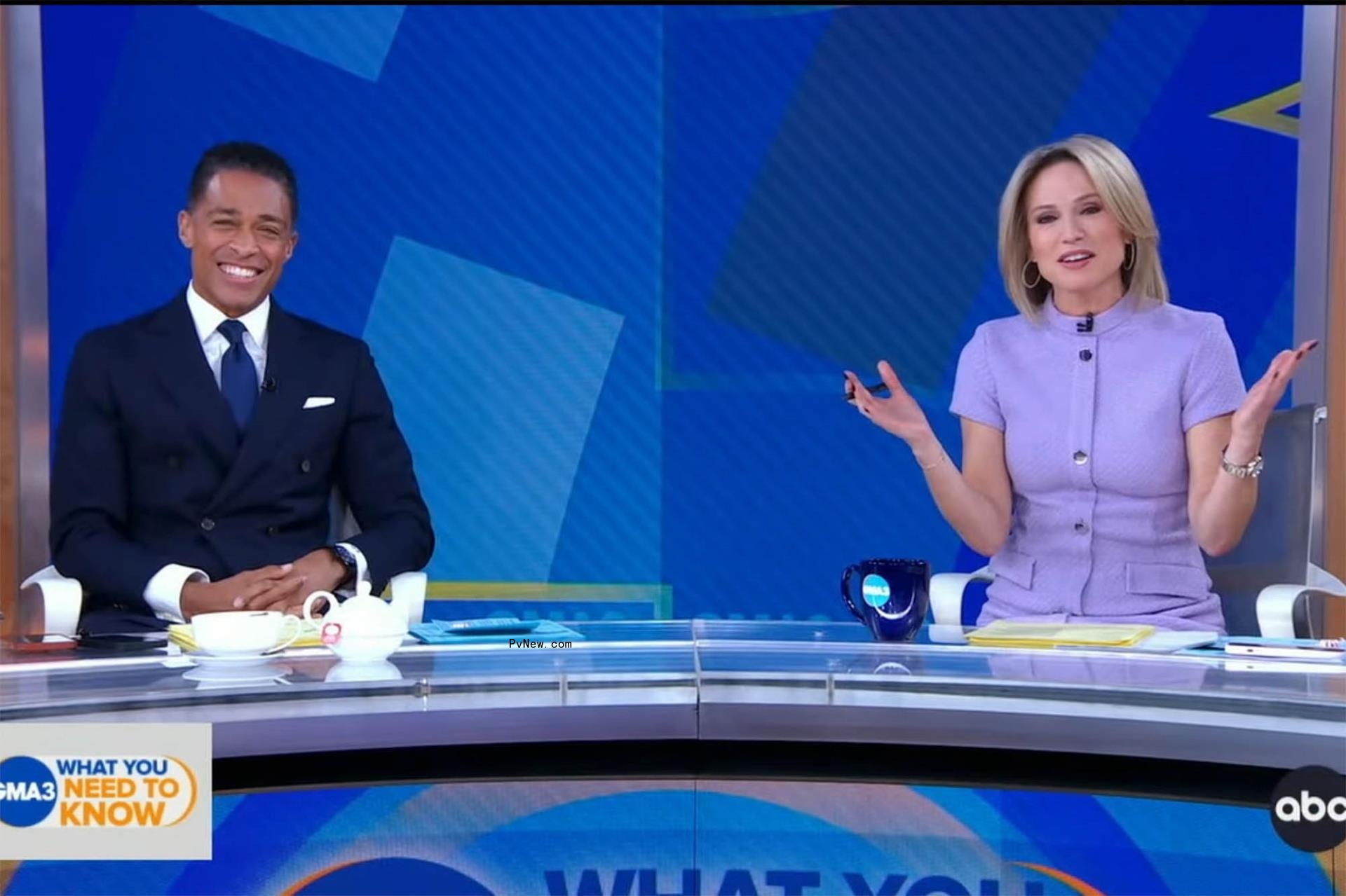 A split of T.J. Holmes and Amy Robach on their podcast.