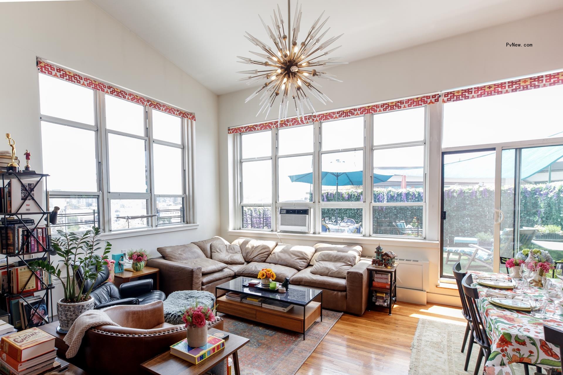 Anne Burrell's Brooklyn living room. 