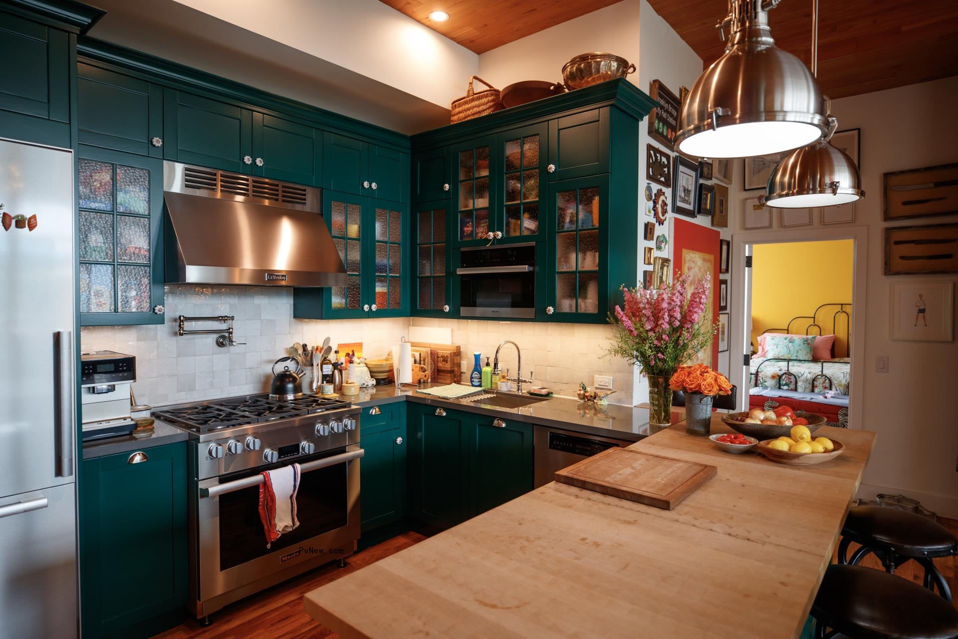 Anne Burrell's Brooklyn kitchen. 