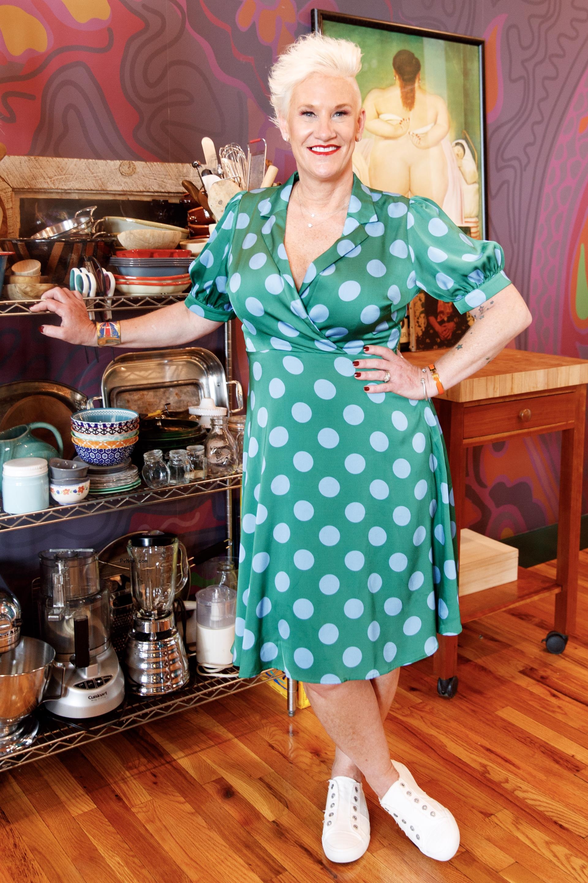 Anne Burrell in her Brooklyn apartment. 