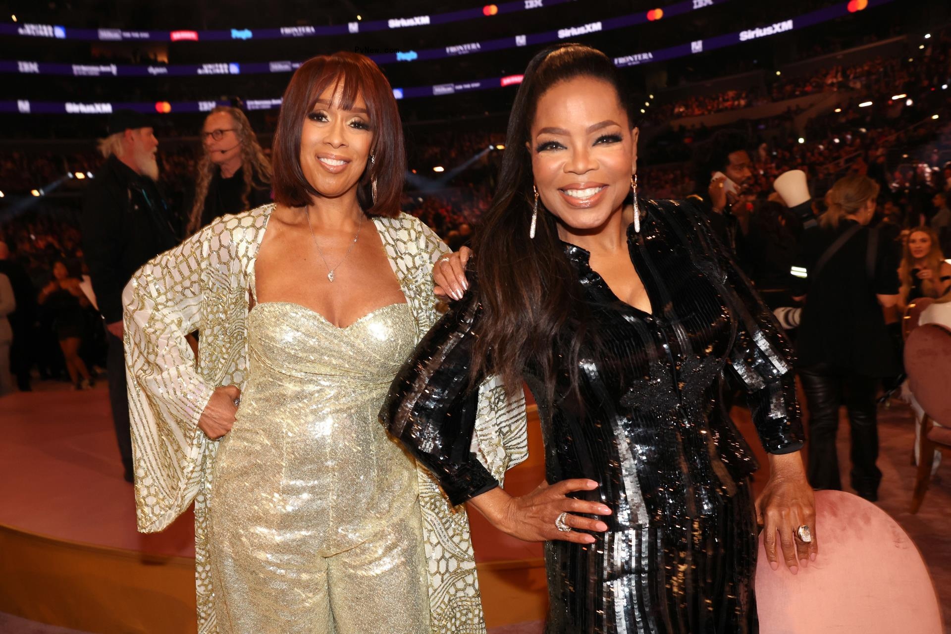 Oprah Winfrey and Gayle King at the 2024 Grammy Awards.