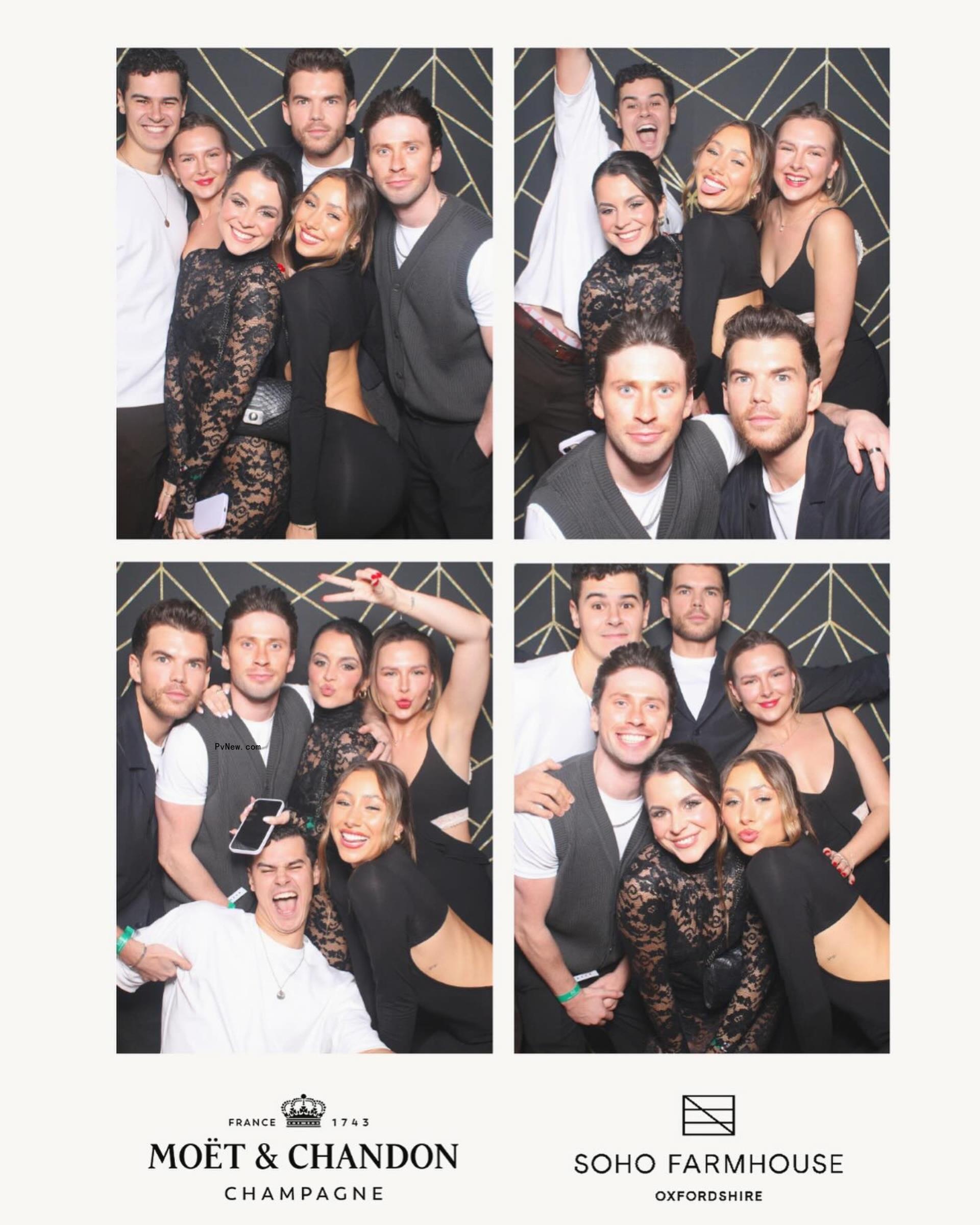 Anto<i></i>nia Roumelioti and Luke Newton with friends.