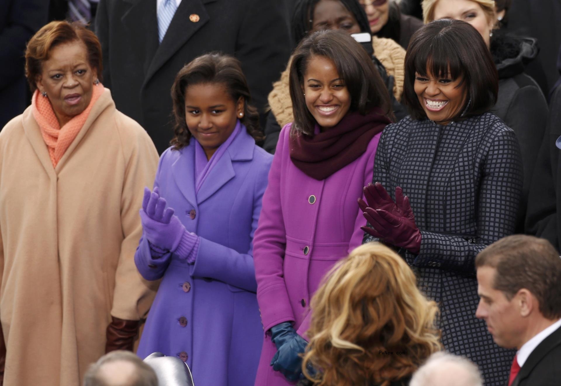 Michelle Obama, Marian Robinson, Sasha Obama and Malia Obama