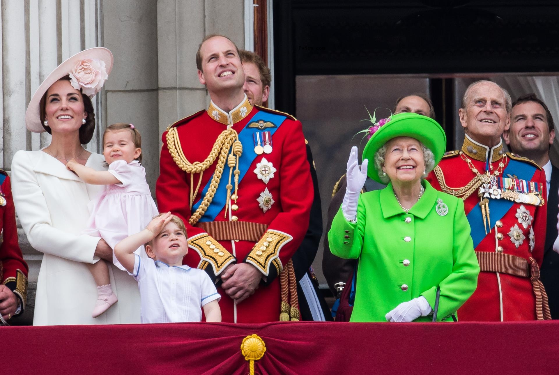 Kate Middleton, Princess Charlotte, Prince George, Prince William, Queen Elizabeth II, Prince Philip