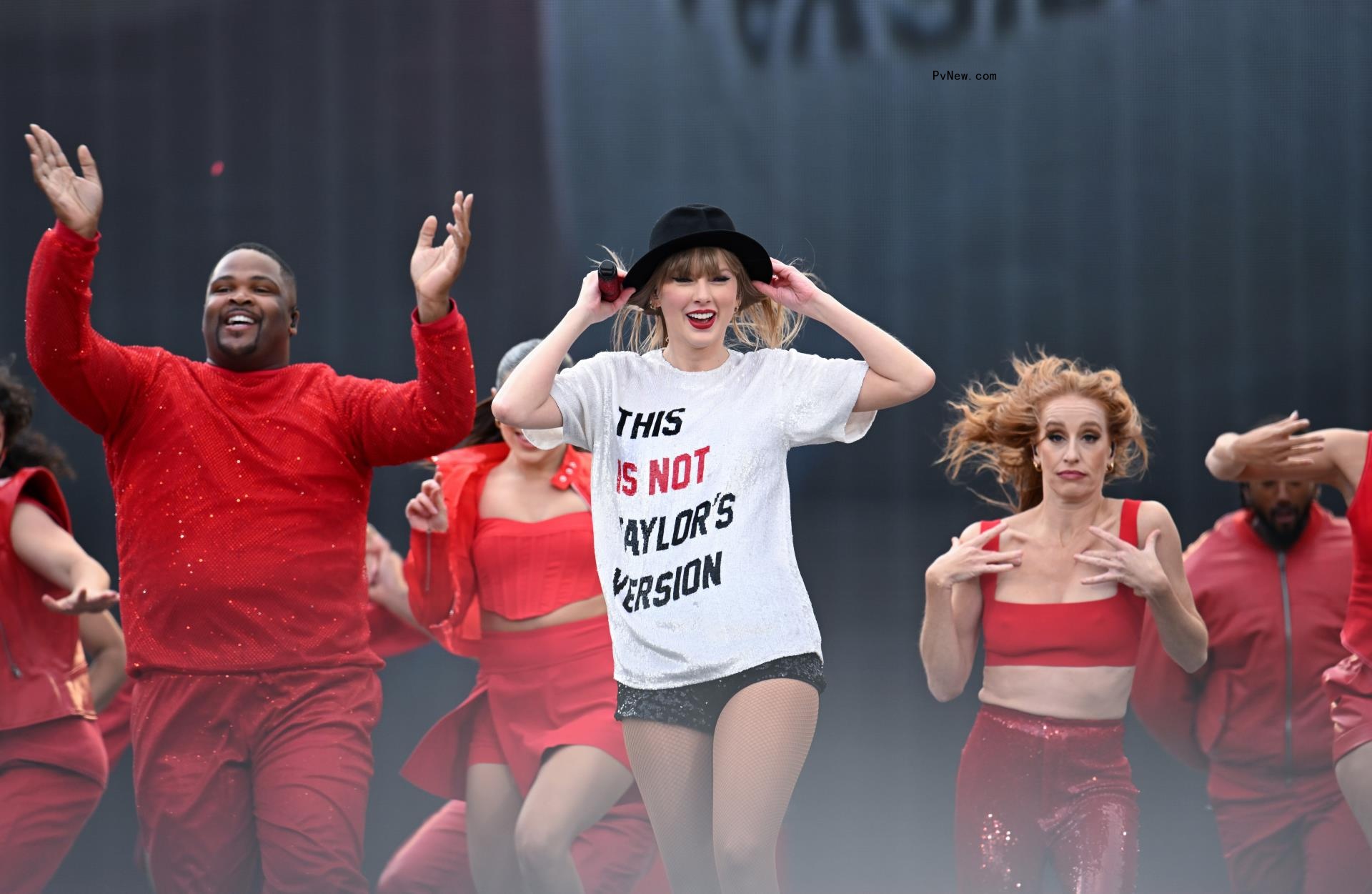 Taylor Swift performing at The Eras Tour