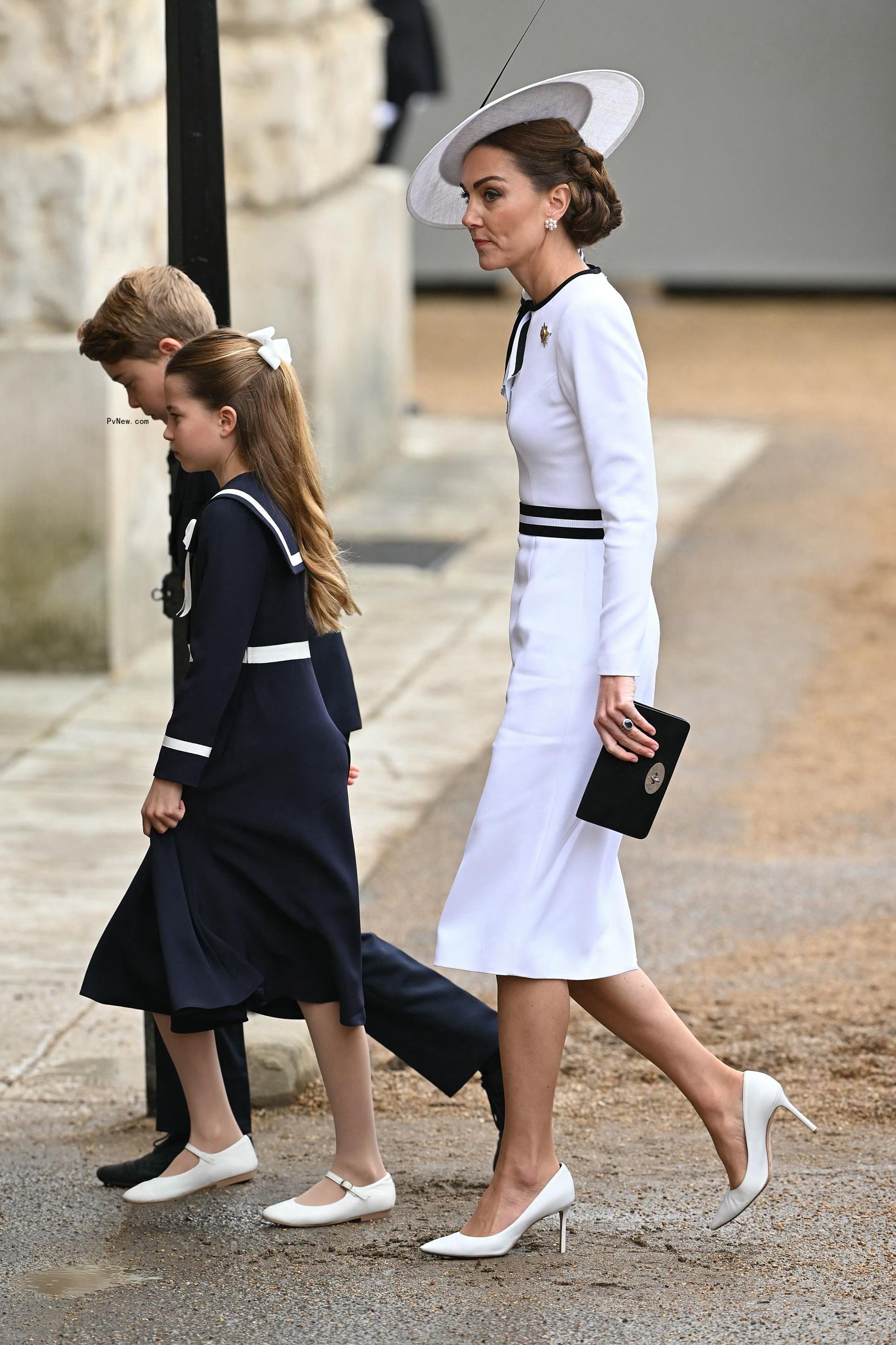 tte of Wales and Britain's Prince George of Wales to Horse Guards Parade for the King's Birthday Parade 