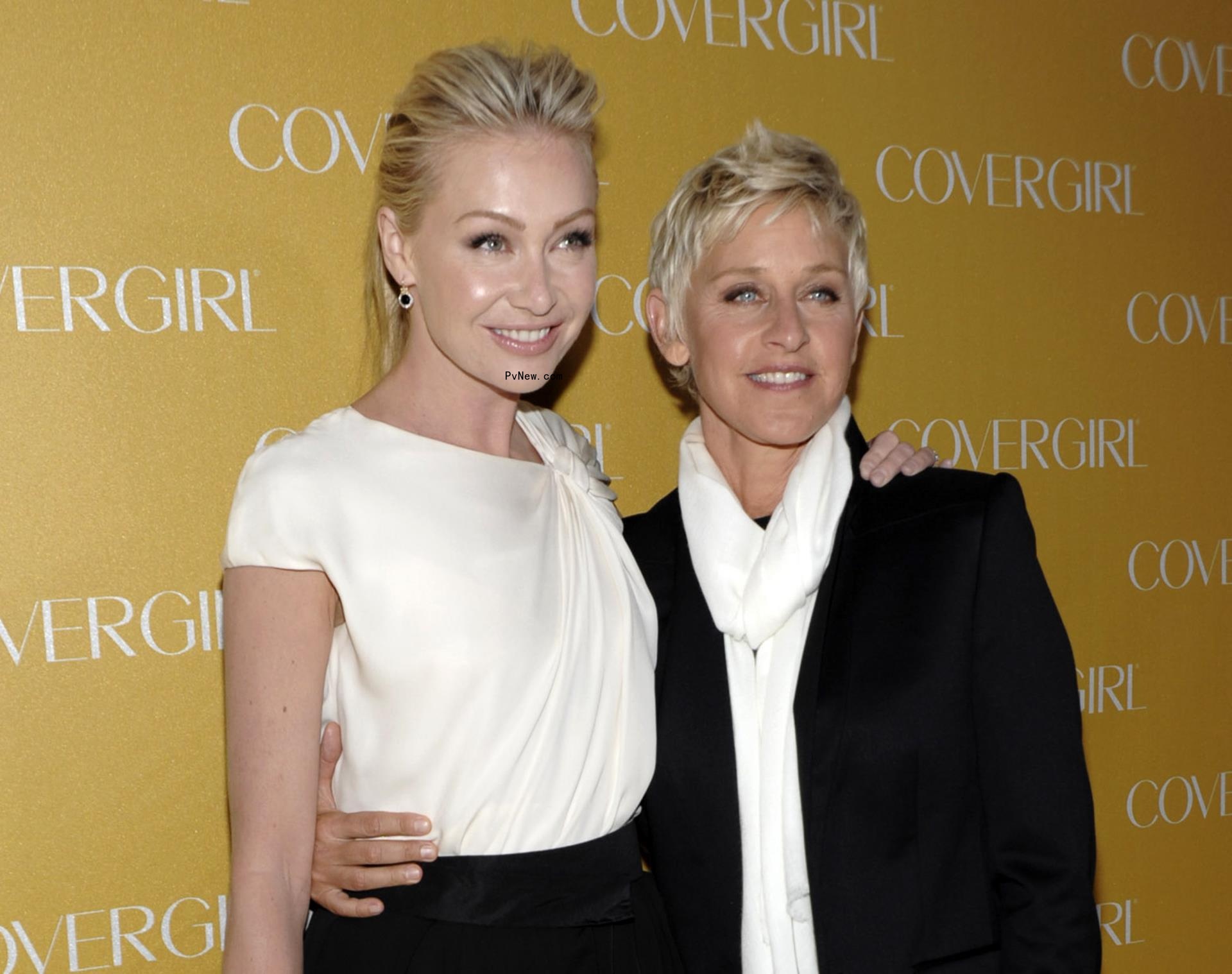 Ellen DeGeneres (right) and Portia De Rossi at the Covergirl Cosmetics 50th anniversary bash in 2011.