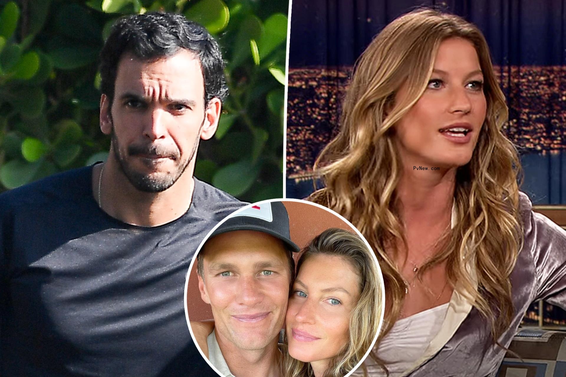 Gisele Bündchen and Joaquim Valente split image with Tom Brady.