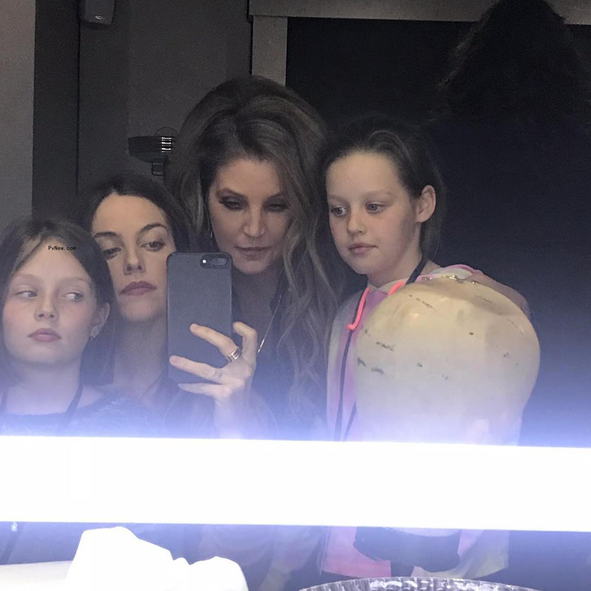 Riley Keough takes a selfie with Lisa Marie Presley, Harper and Finley Lockwood.