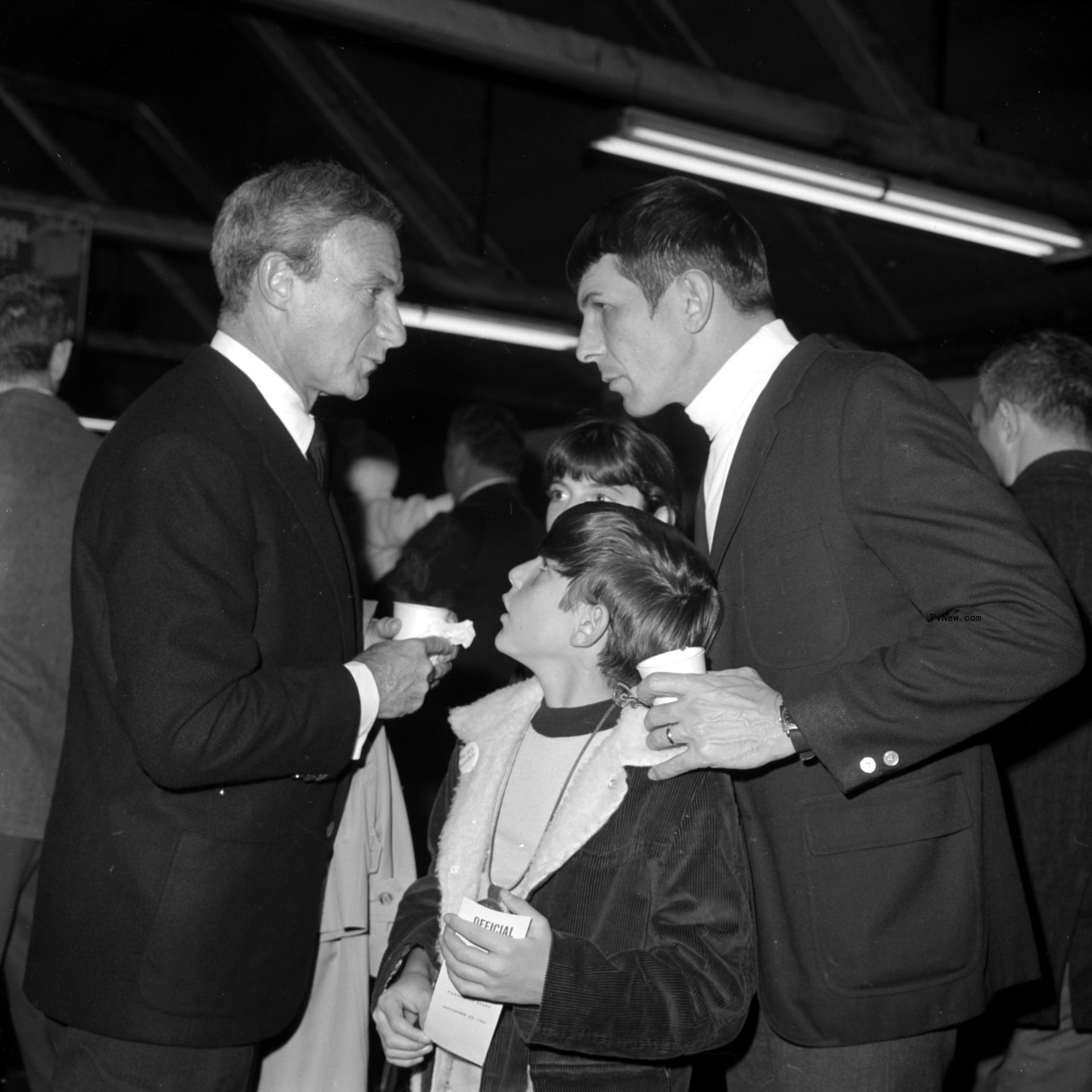 Leo<i></i>nard Nimoy with his son Adam Nimoy attend an event in 1966.