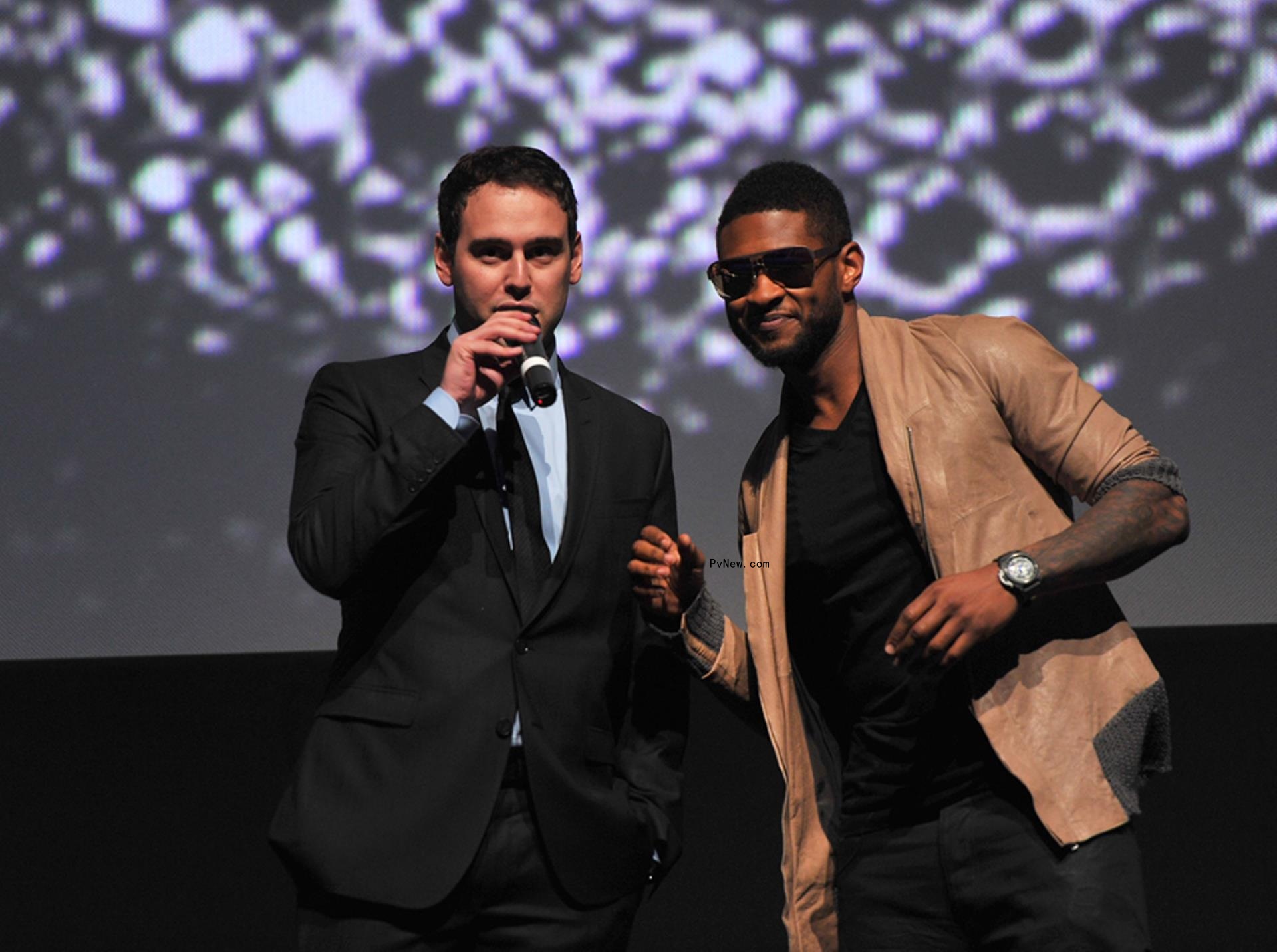 Scooter Braun and Usher in 2011. 