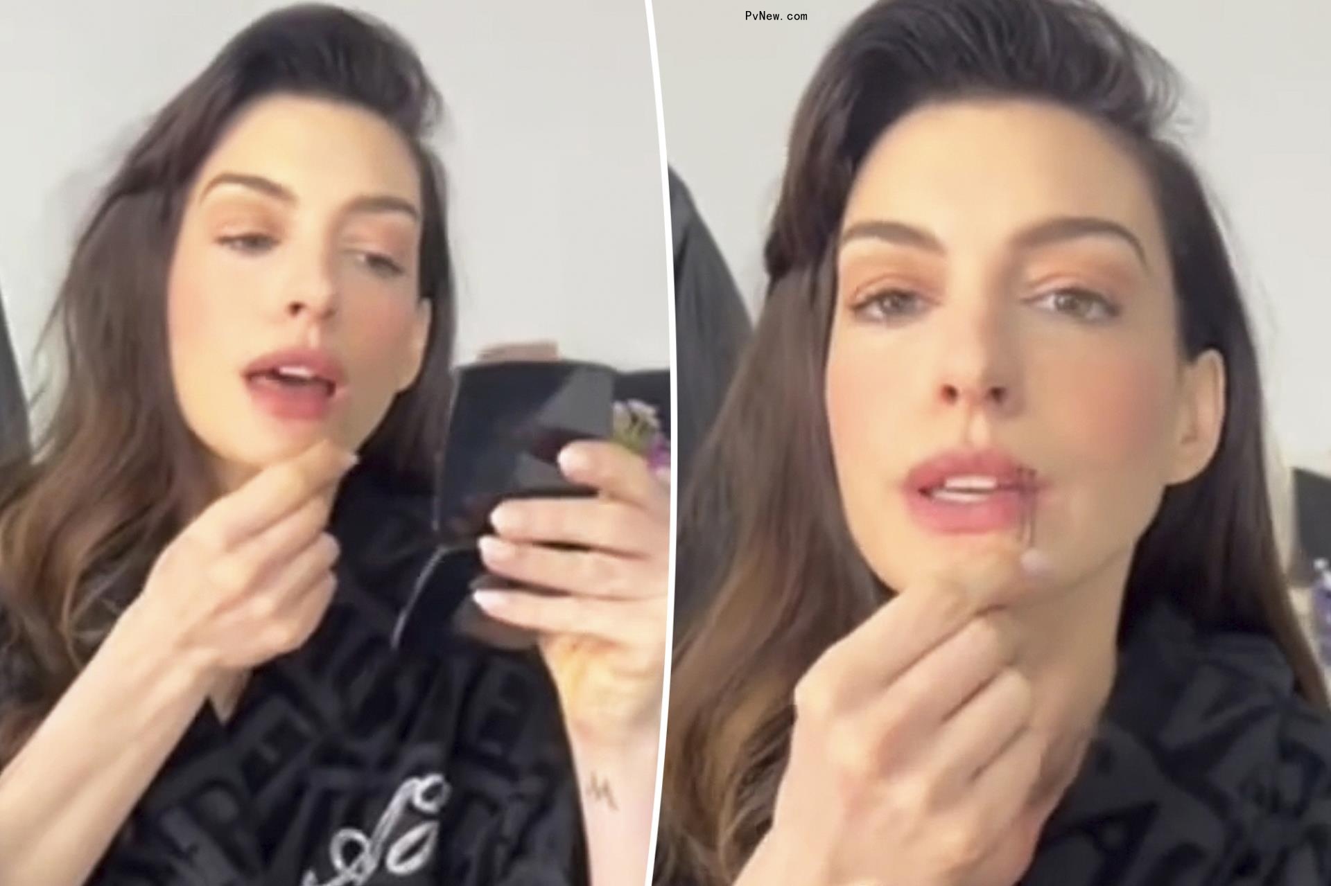 Anne Hathaway reveals lip-plumping hack on TikTok: ‘If you’ve drawn blood you’ve gone too far’