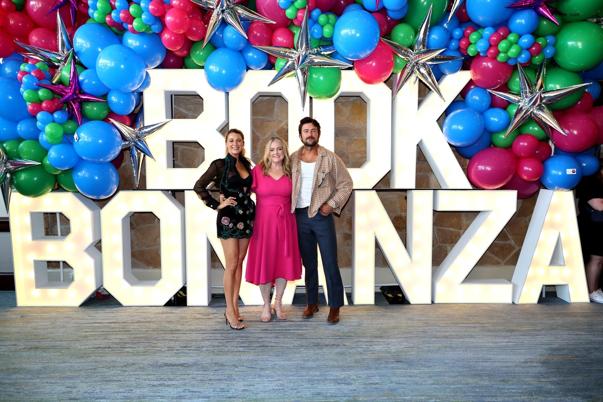 Blake Lively, Colleen Hoover and Brandon Sklenar