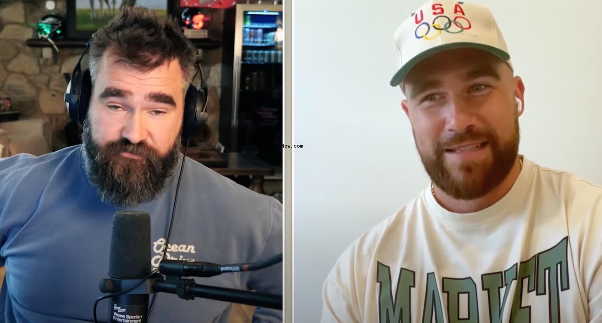 Travis Kelce and Jason Kelce on