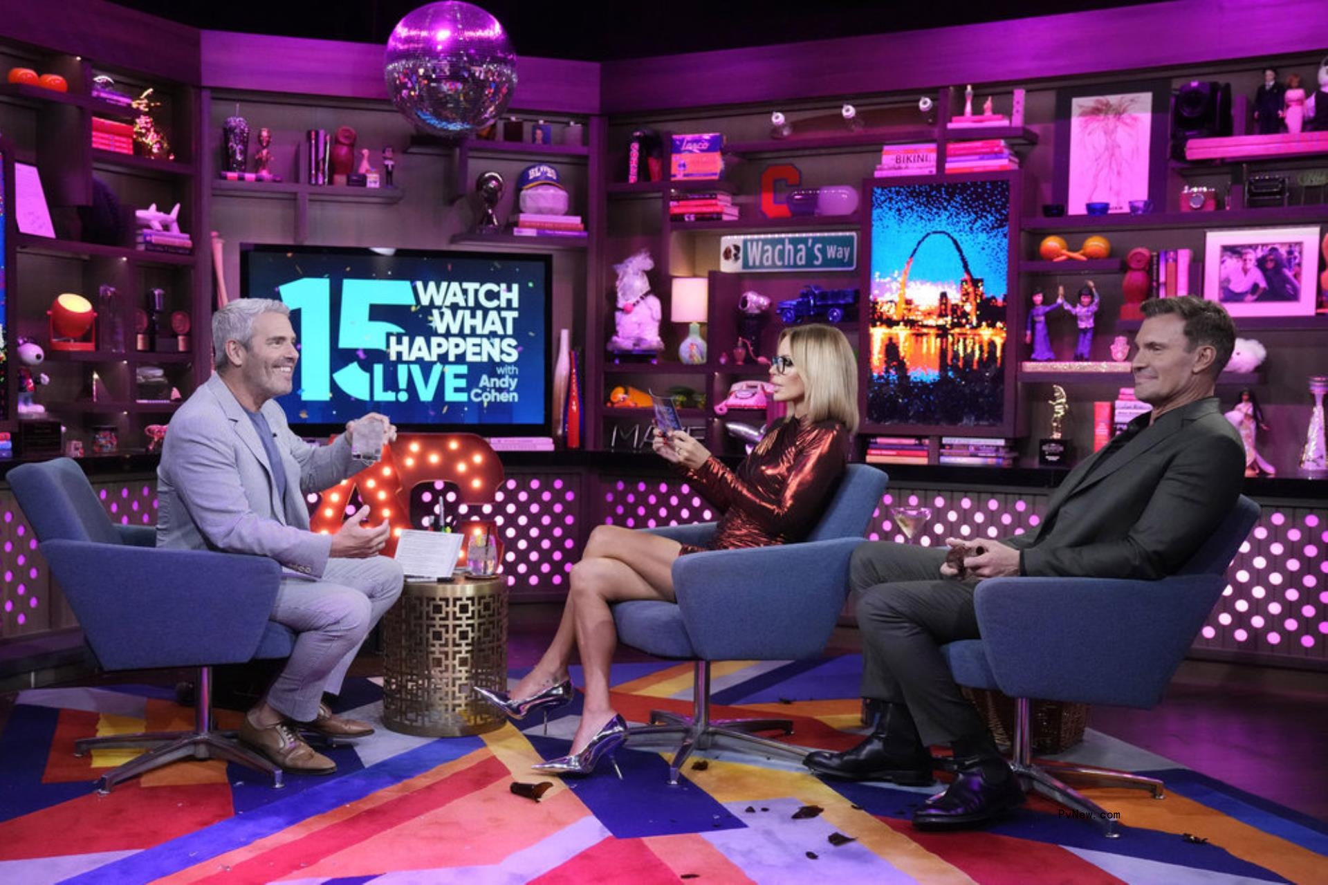Andy Cohen, Jeff Lewis and Caroline Stanbury on 