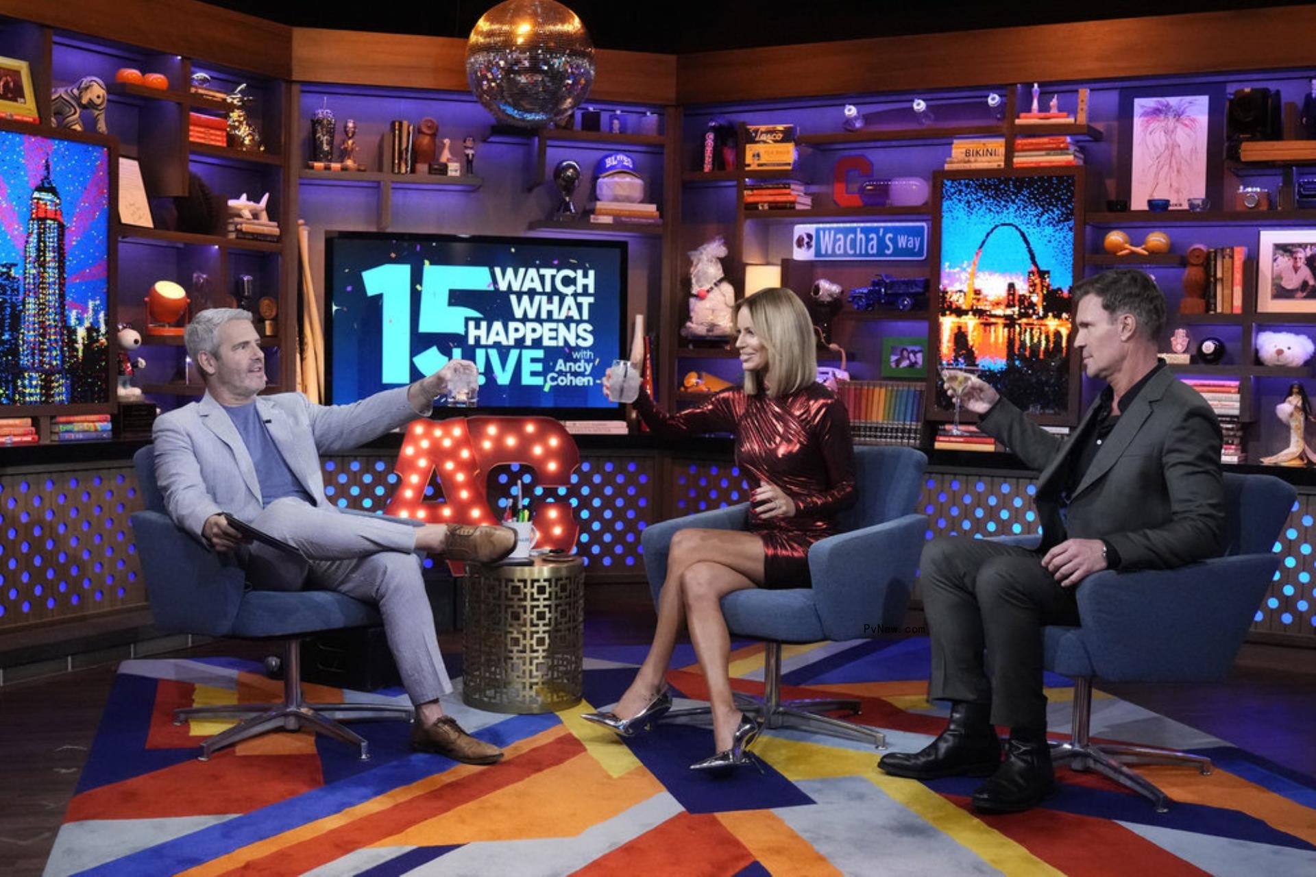 Andy Cohen, Jeff Lewis and Caroline Stanbury on 