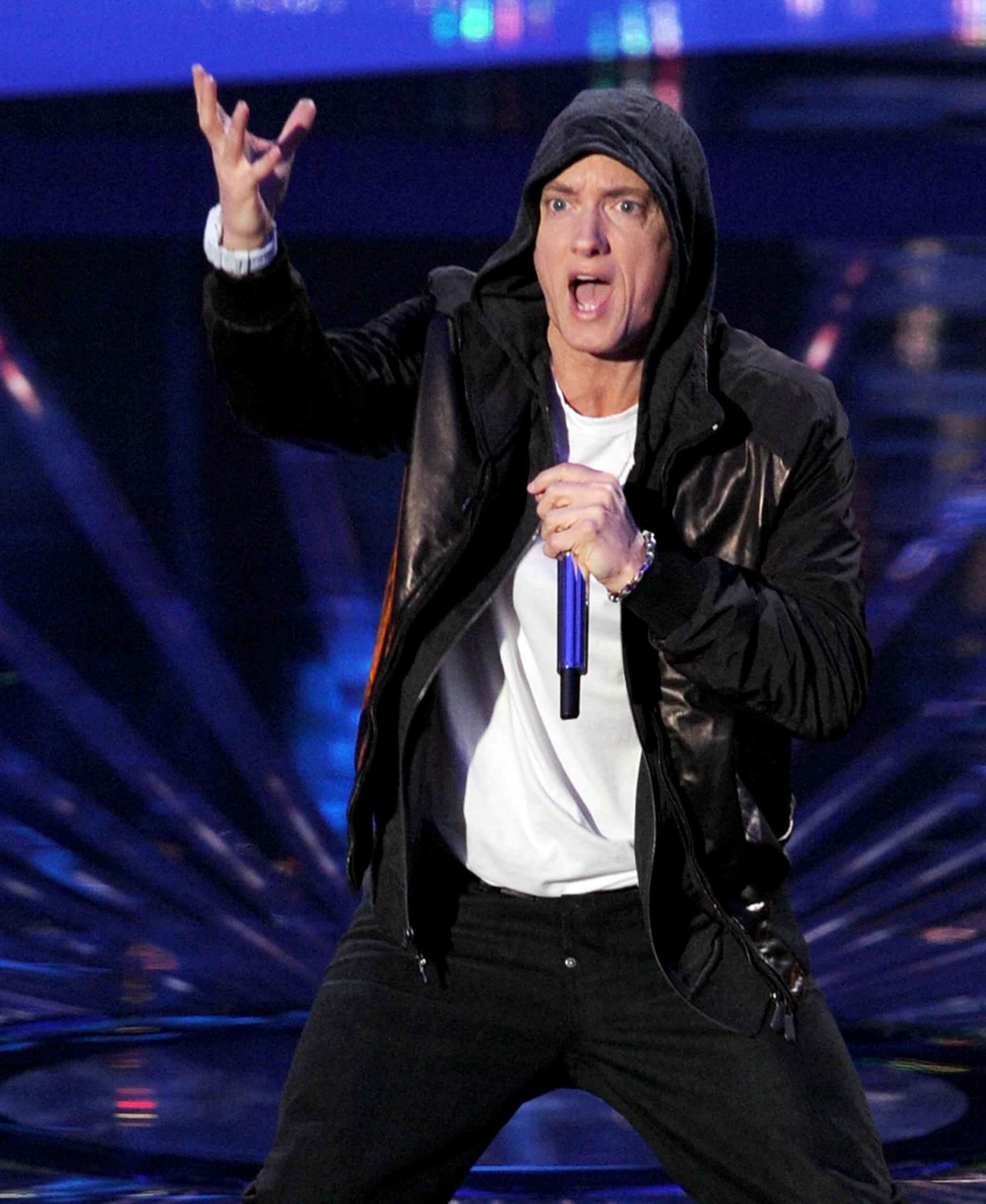 Eminem onstage.