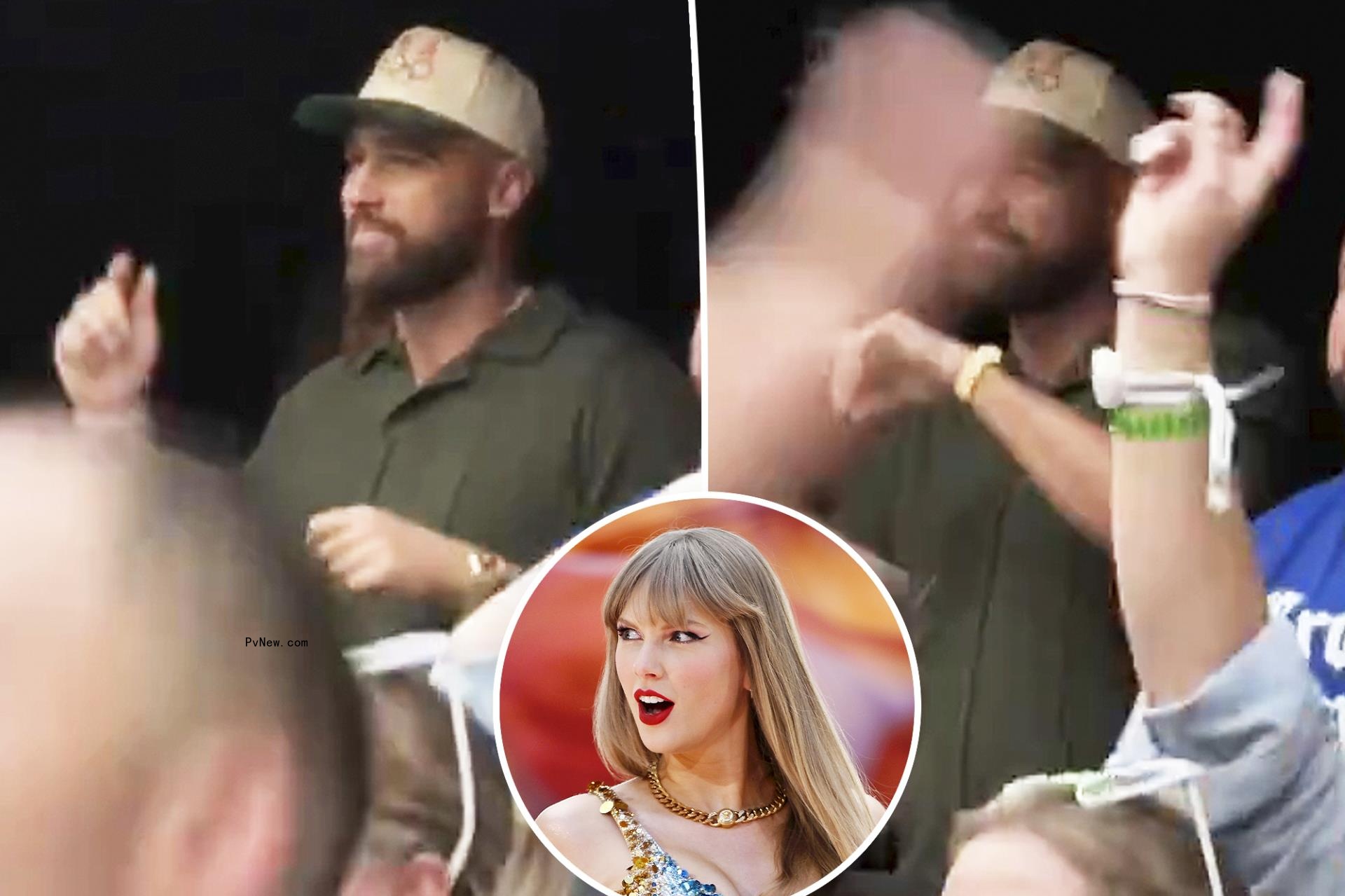 Travis Kelce grins as Taylor Swift sings ‘Love Story’ proposal lyrics during Eras Tour stop in London