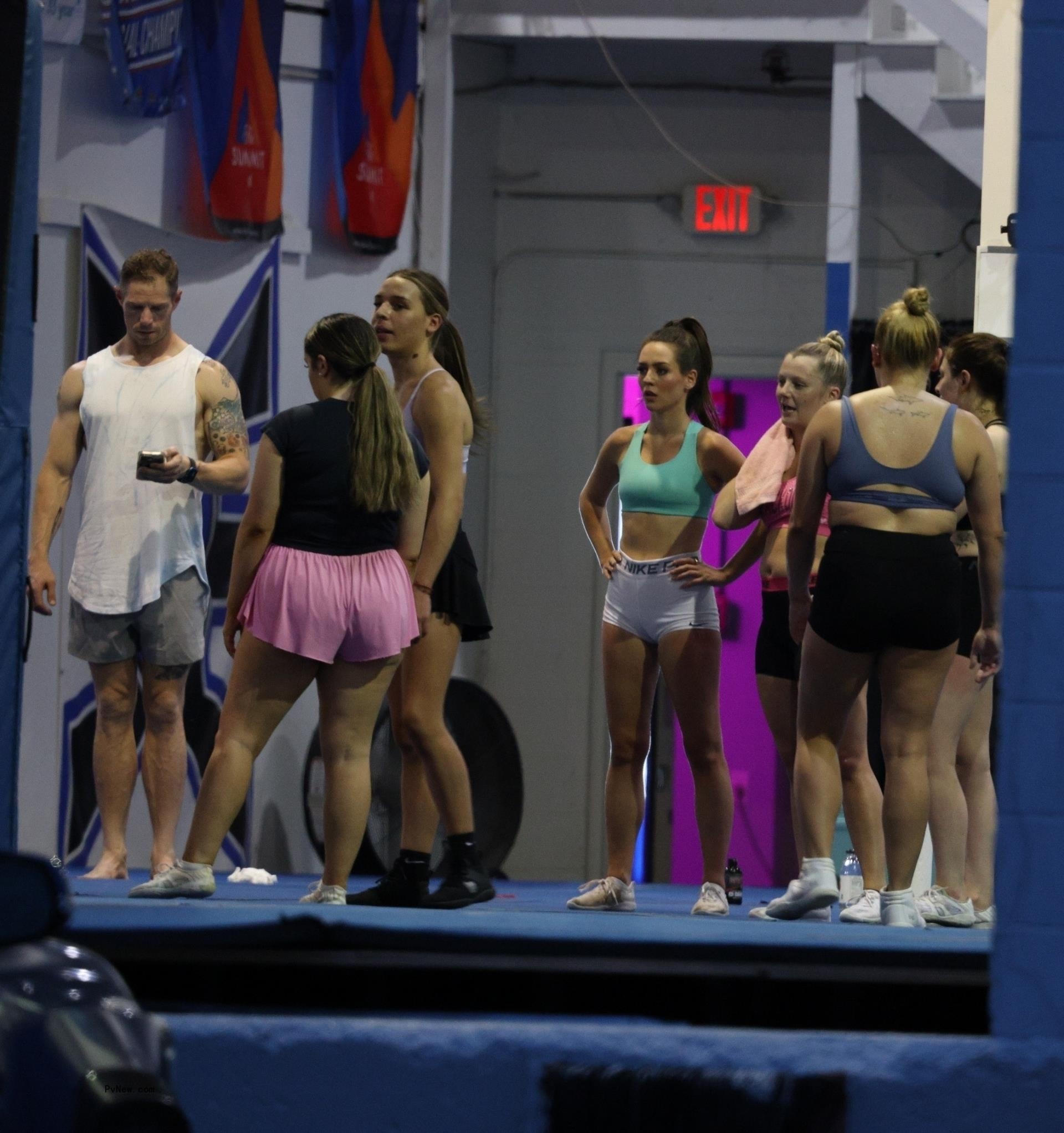 Jordon Hudson at cheering practice.