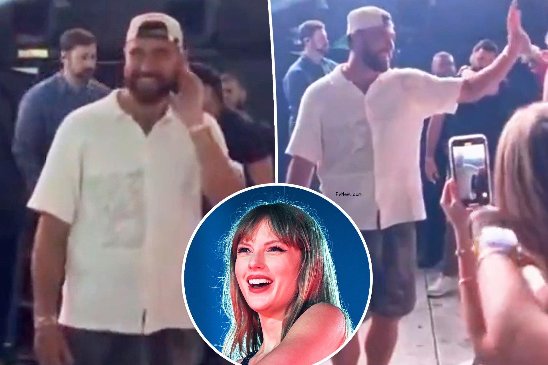 Watch Travis Kelce react to Taylor Swift’s ‘Karma’ lyric change during Lo<i></i>ndon Eras Tour show