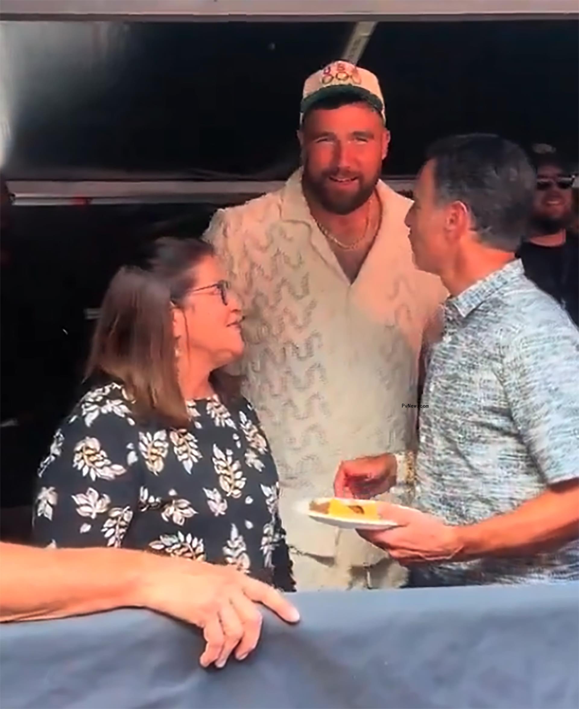 Travis Kelce in the VIP tent