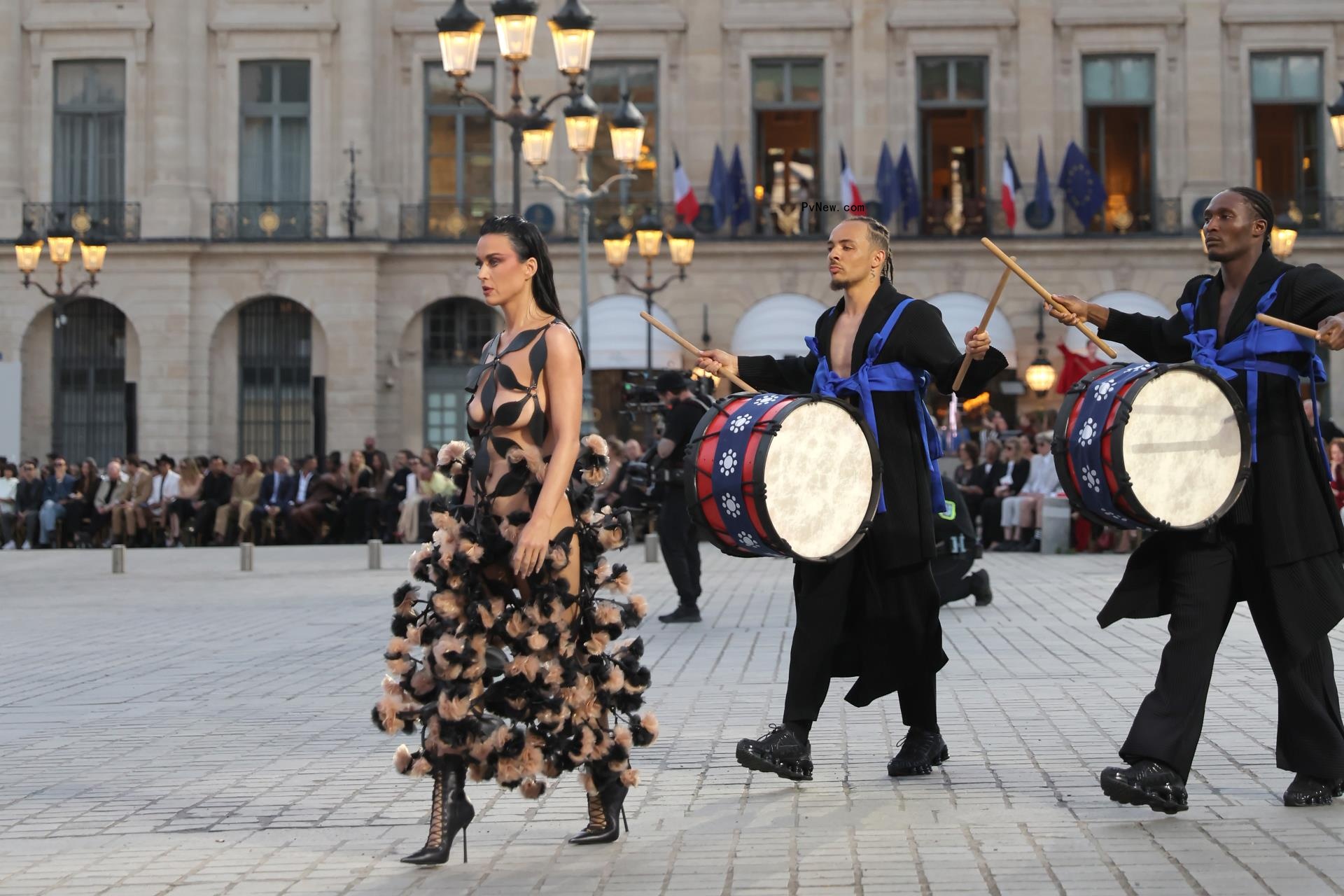 Katy Perry walks the runway at Vogue World: Paris wearing a cutout dress