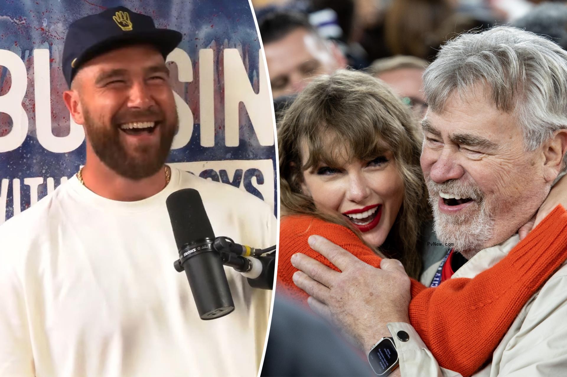 Travis Kelce shares dad Ed’s hilarious reaction to ‘wild’ Facebook headlines a<i></i>bout Taylor Swift romance
