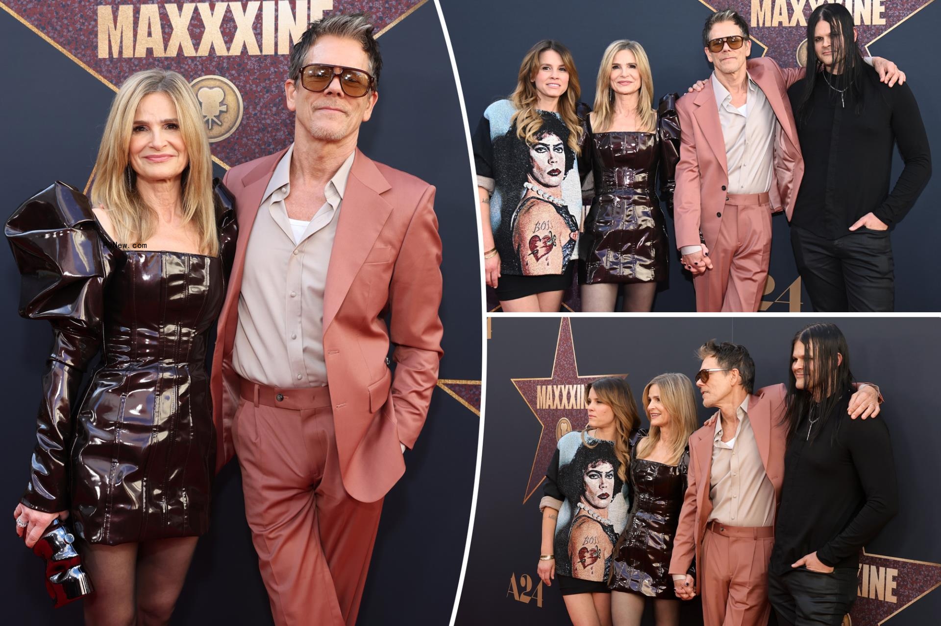 Kevin Bacon, Kyra Sedgwick make rare red carpet appearance with both kids at ‘MaXXXine’ premiere