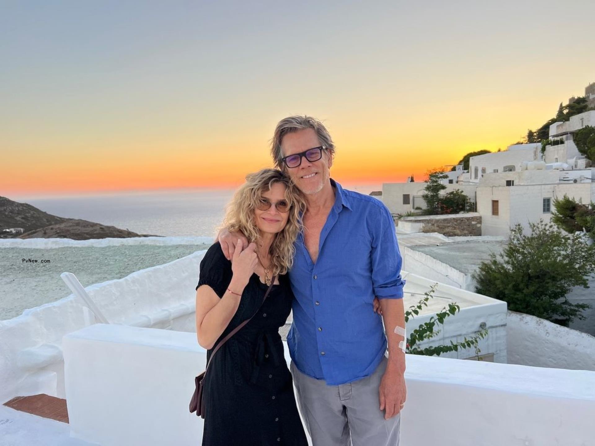 Kyra Sedgwick and Kevin Bacon posing together