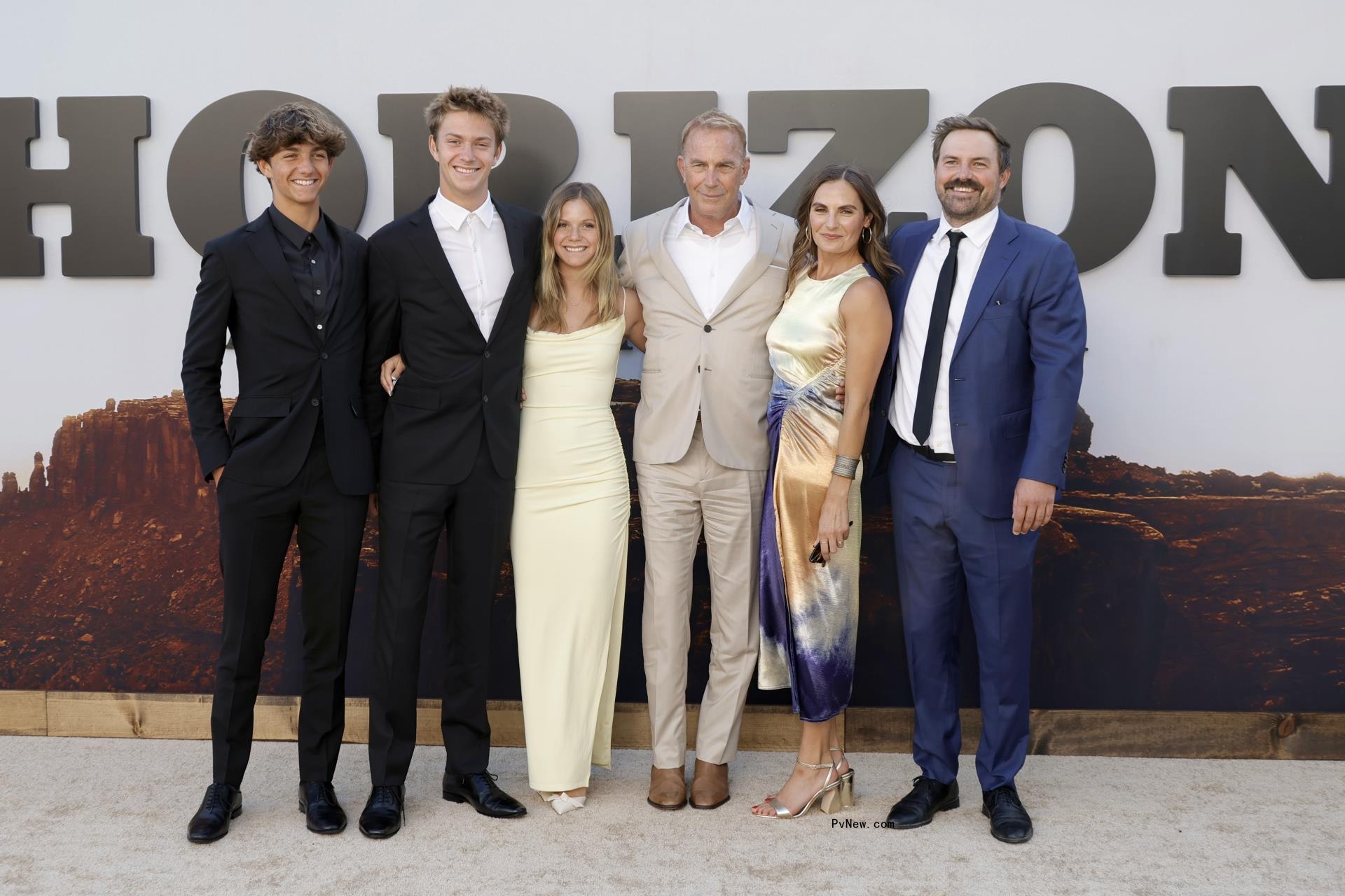 Hayes Logan Costner, Cayden Wyatt Costner, Grace Avery Costner, Kevin Costner, Annie Costner and Joe Costner