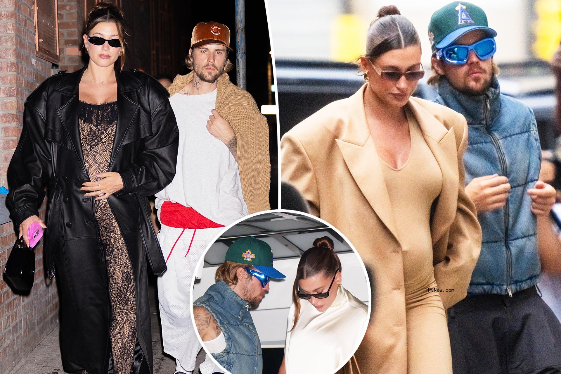 Justin and Hailey Bieber co<i></i>ntinue to dress in mismatched (yet equally stylish) outfits for NYC weekend