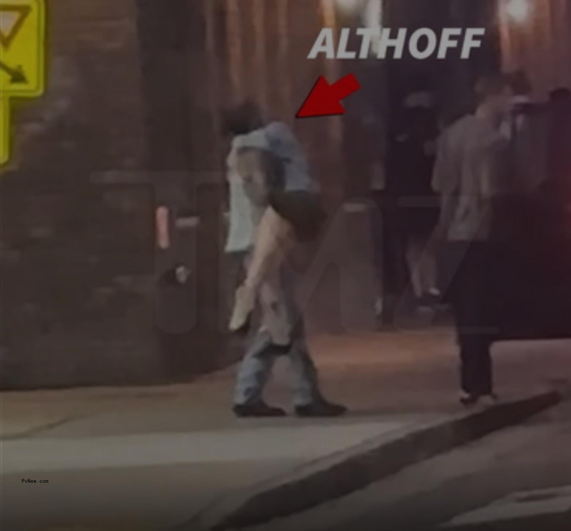 Bobbi Althoff being carried