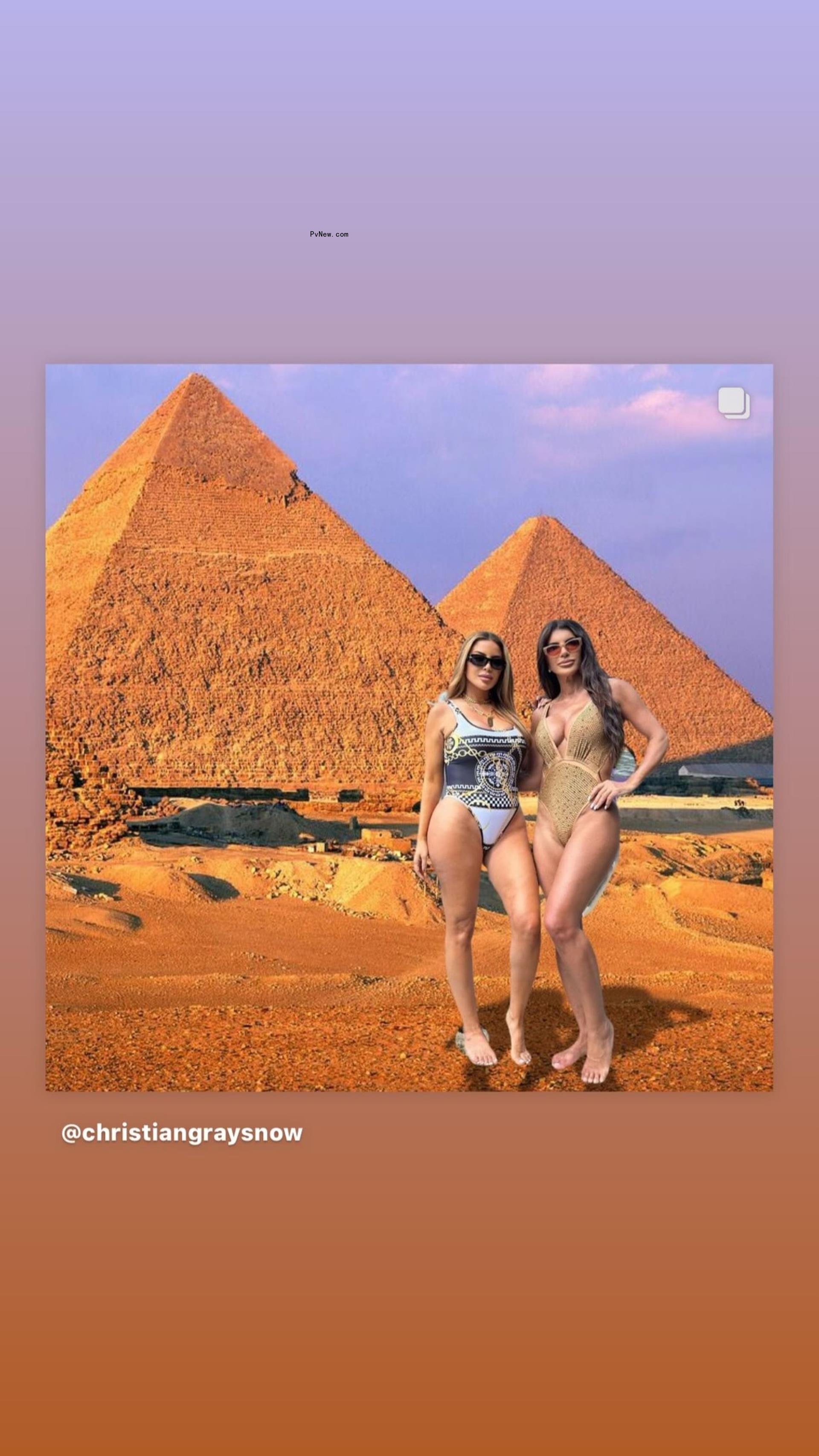 Larsa Pippen and Teresa Giudice Photoshopped o<i></i>nto the pyramids. 