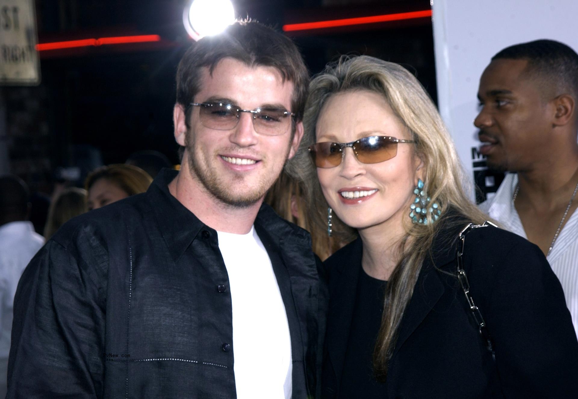 Faye Dunaway and son Liam.