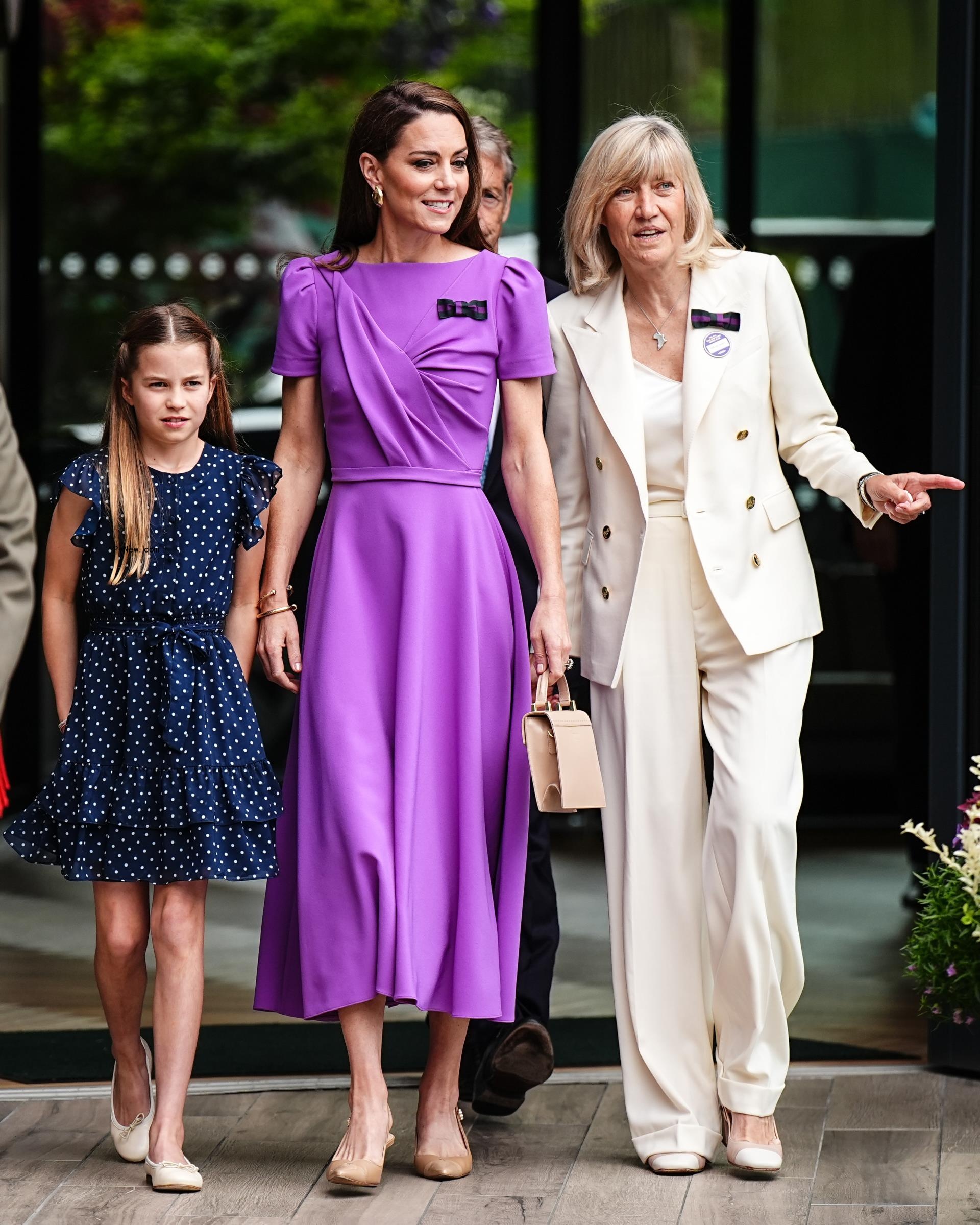 Princess Charlotte and Kate Middleton at Wimbledon in 2024.