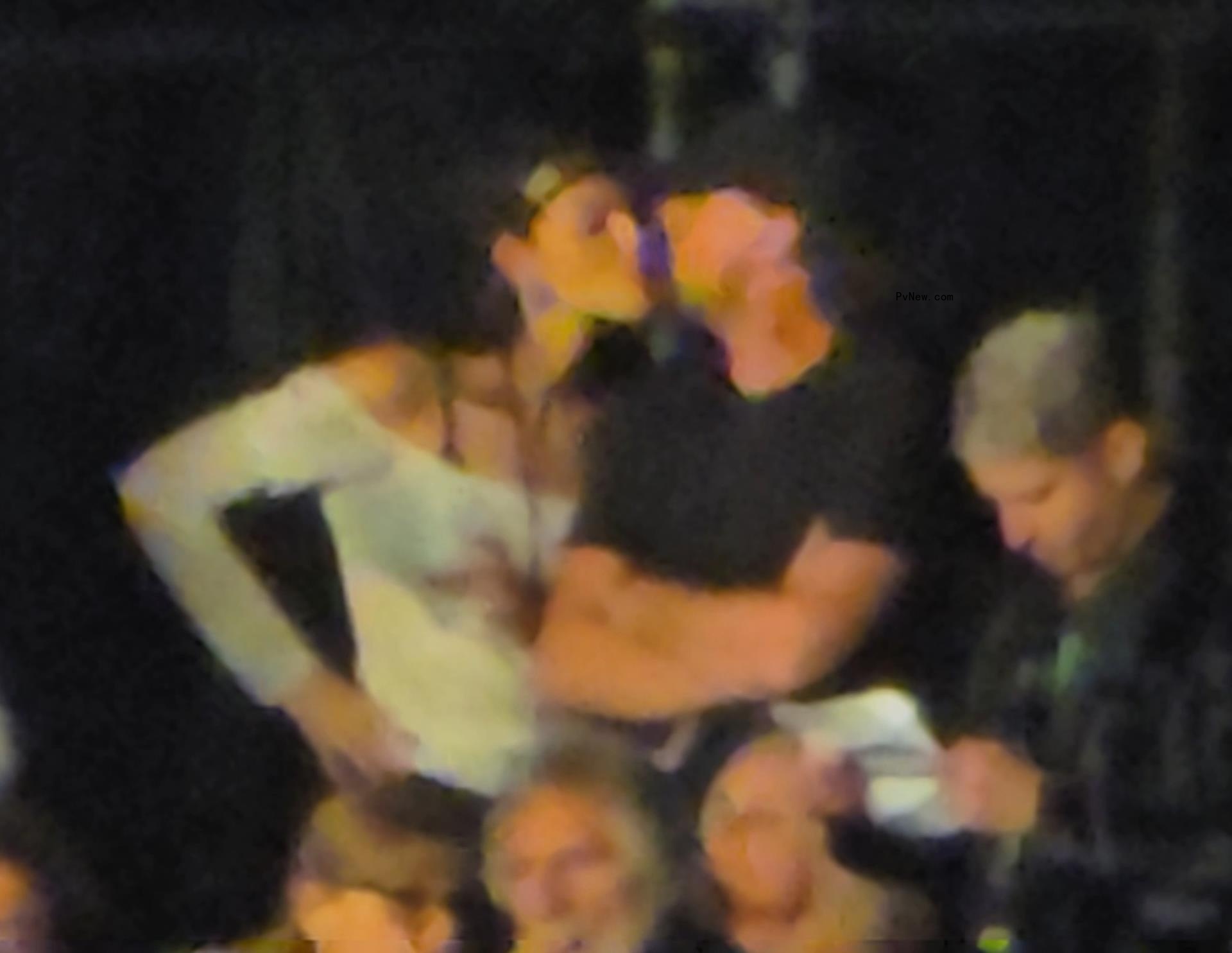 Leo<i></i>nardo DiCaprio and Vittoria Ceretti at a Rolling Sto<i></i>nes concert. 