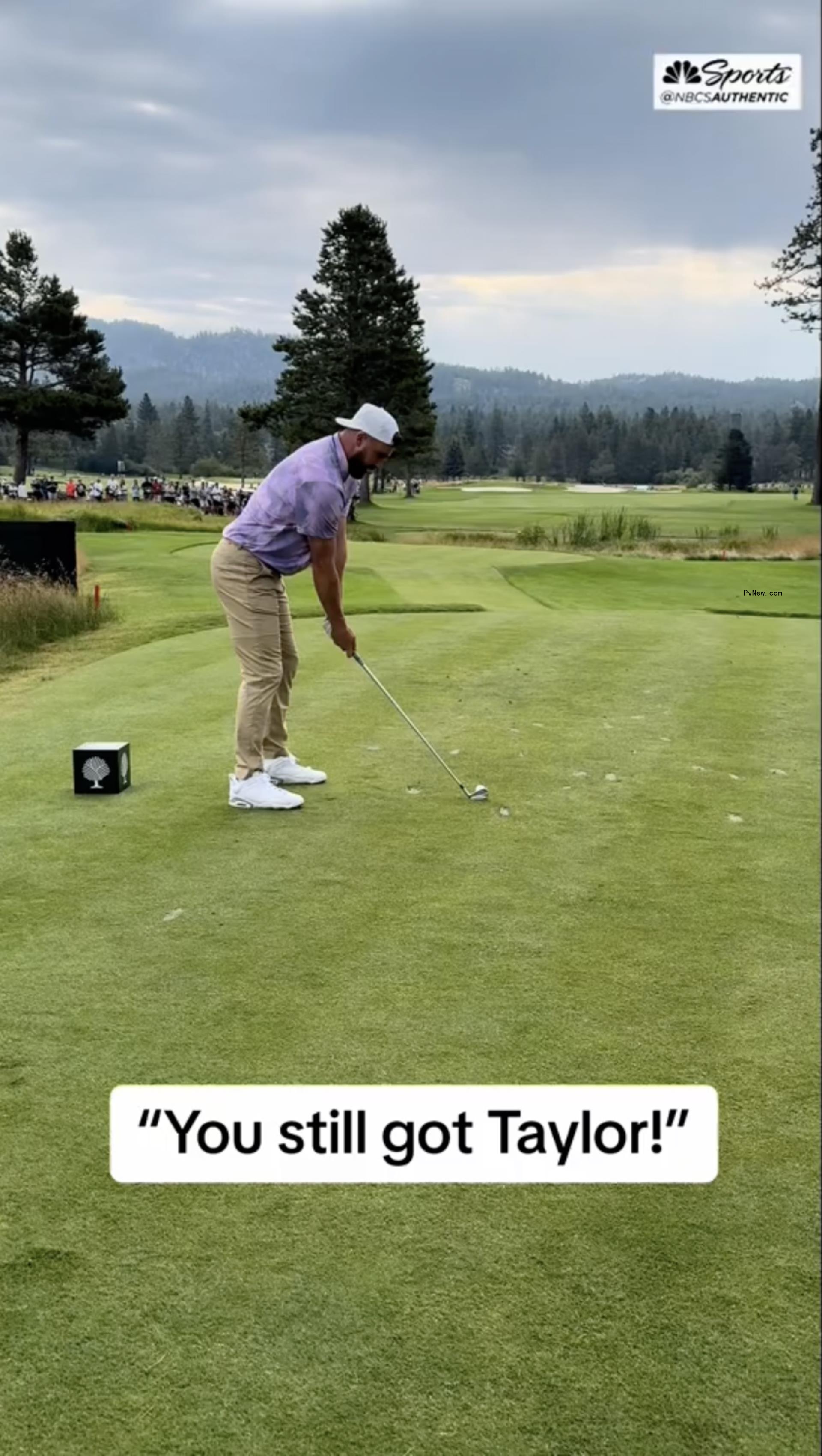 Travis Kelce golfing.